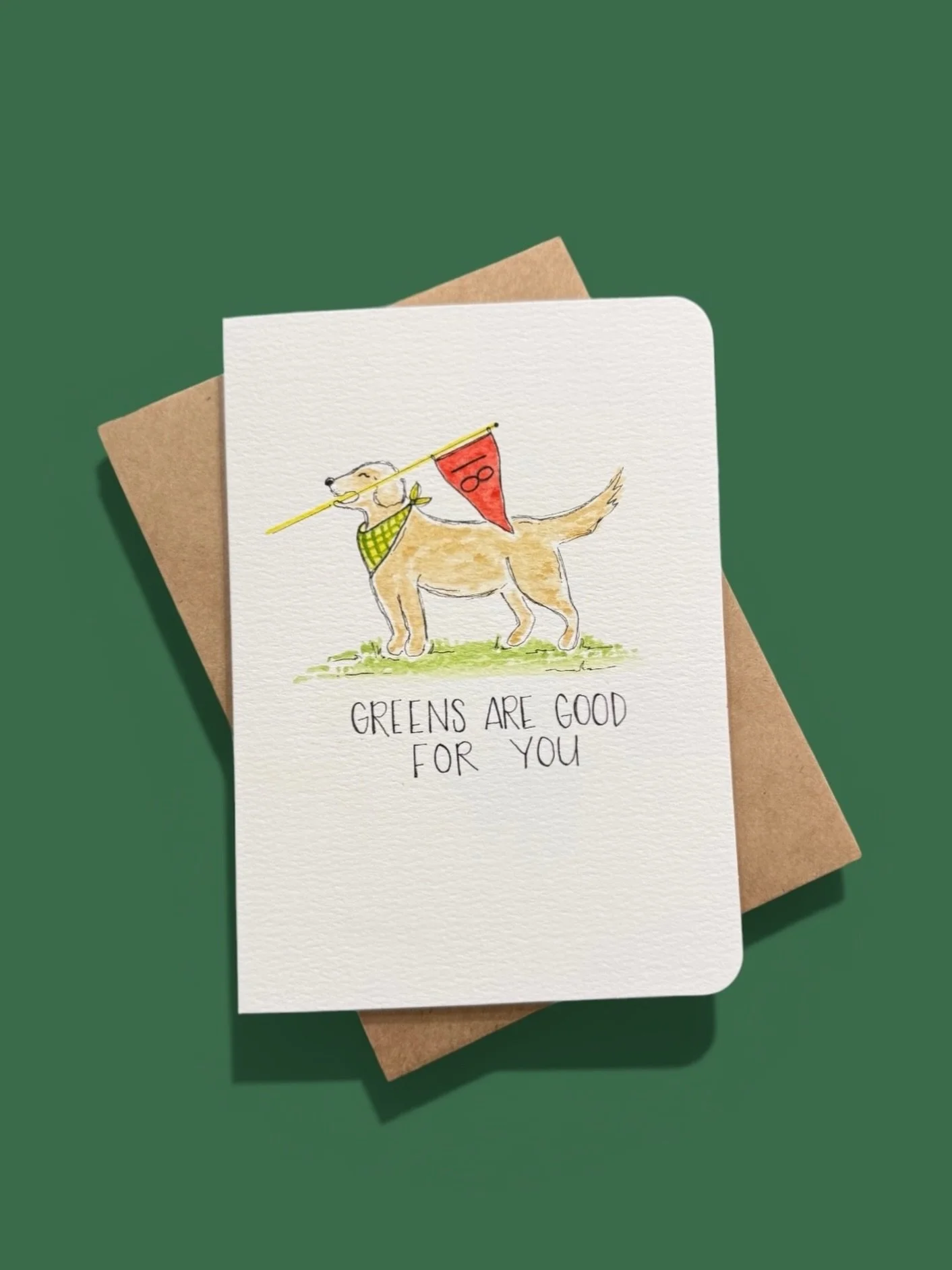 greens are good for you! ⛳️🥬❤️ how many more Master&rsquo;s themed cards do you think we have tee&rsquo;d up between now and Sunday?! 😂💌📬

 #masters #golf #watercolor #handpainted