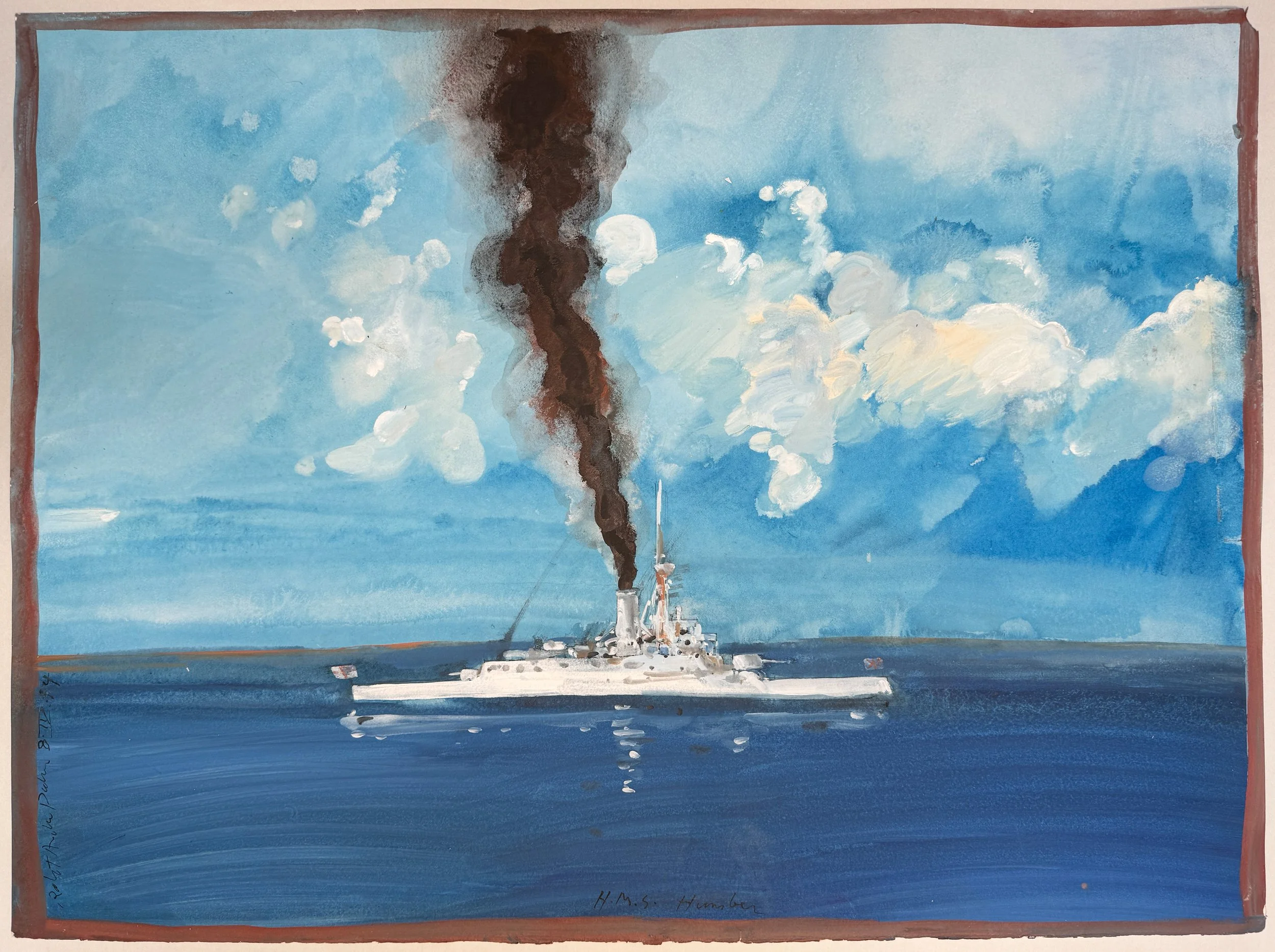 HMS Humber - acrylic on paper - 30"H x 37"W