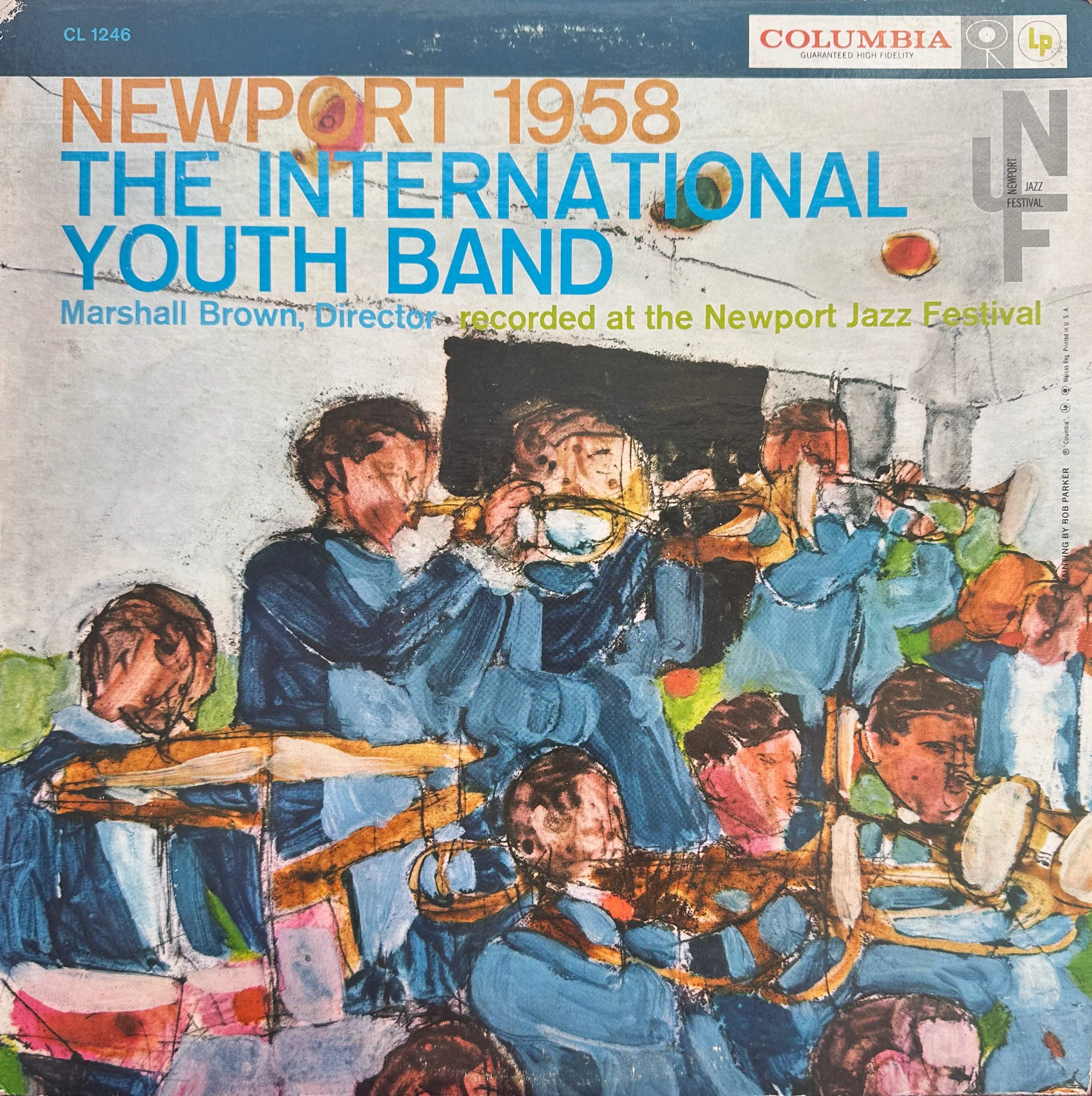 Newport 1958 Int'l Youth Band - watercolor album cover - Columbia Records 