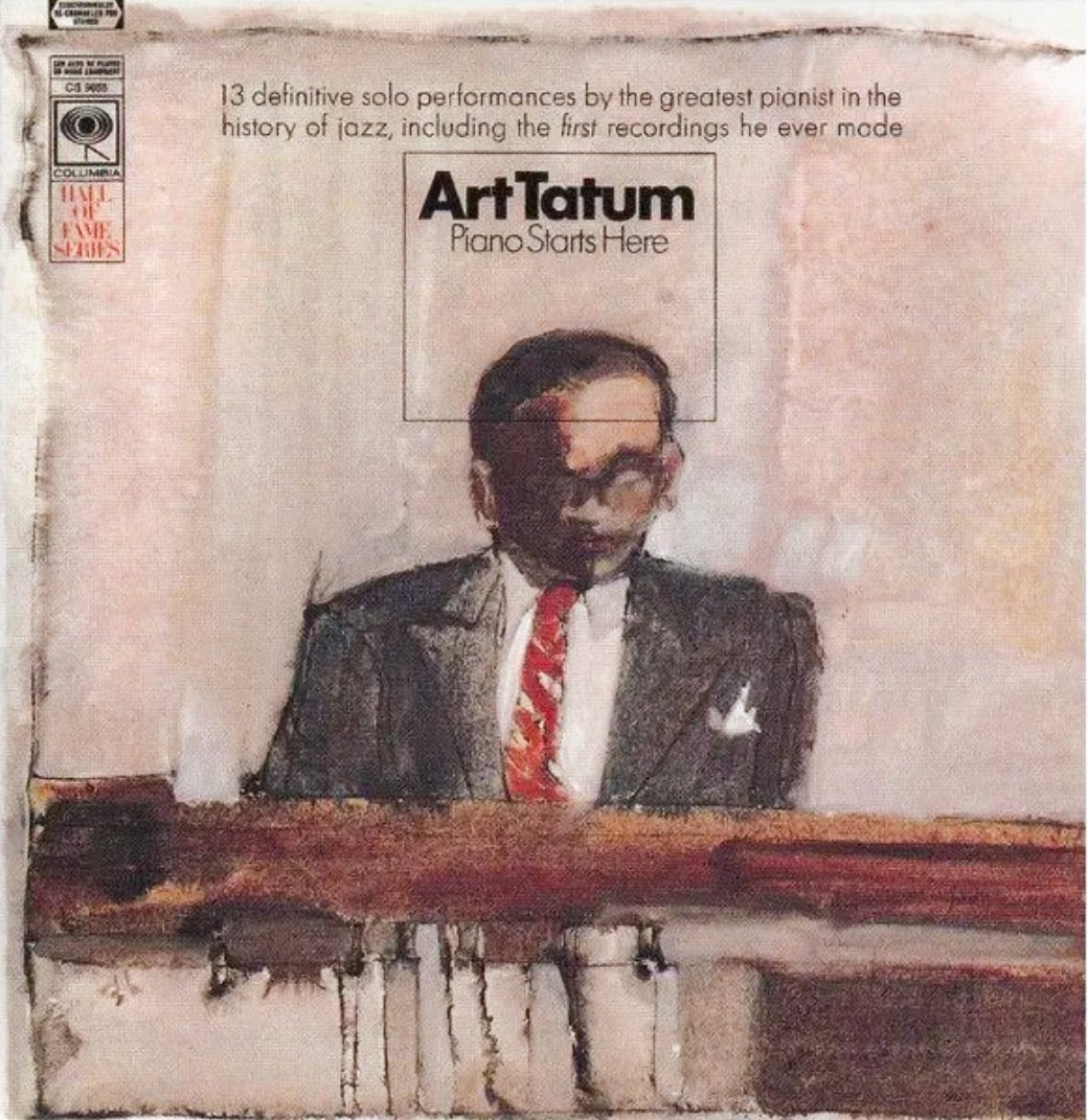 Piano Starts Here - watercolor album cover - Columbia Records