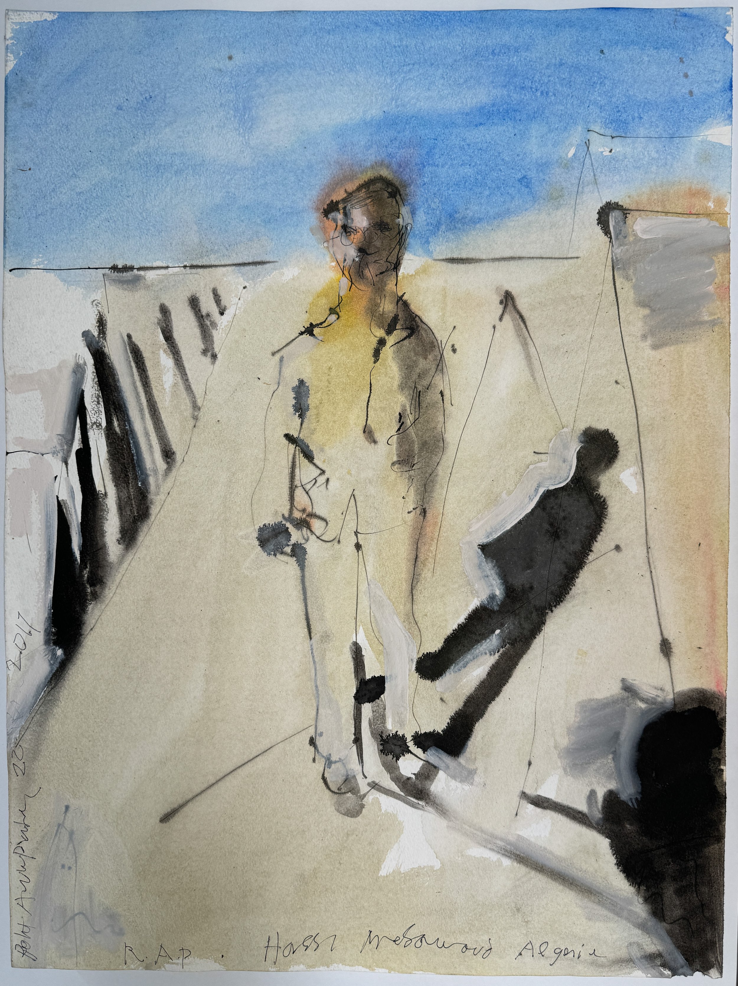 Hassi Messaoud, Algeria - watercolor on paper - 30"H x 20"W