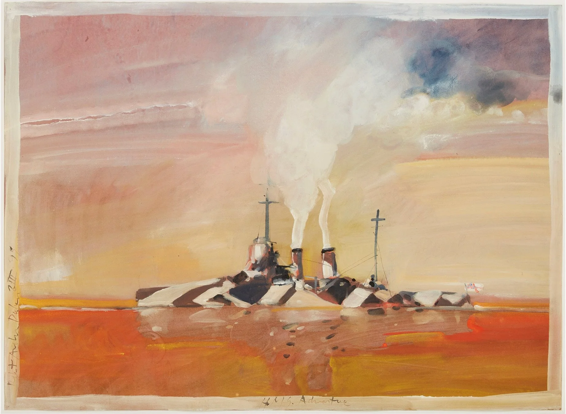 HMS Adventure - acrylic on paper - sold