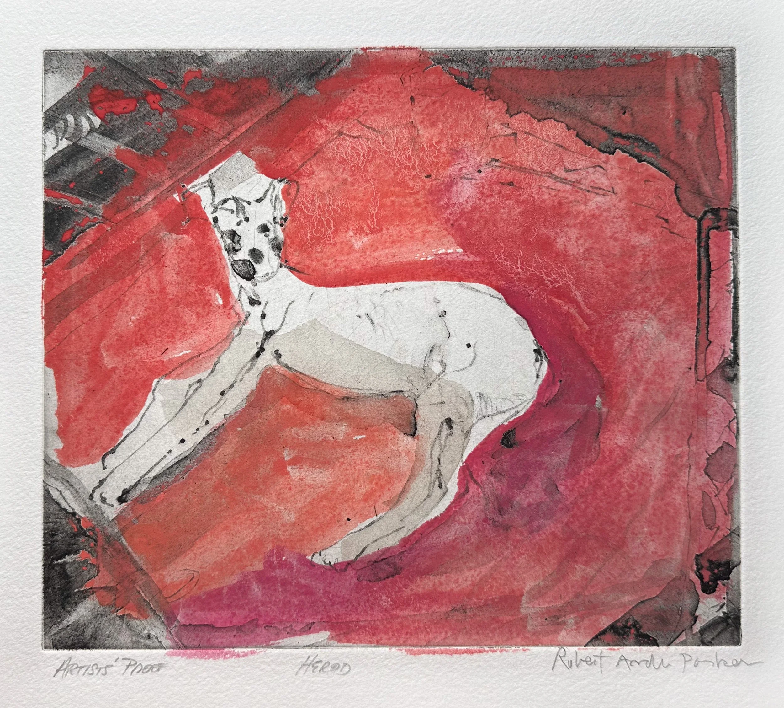Herod - watercolor on paper - 11"H x 12 1/2"W - art 7 1/2"H x 8 3/4"W