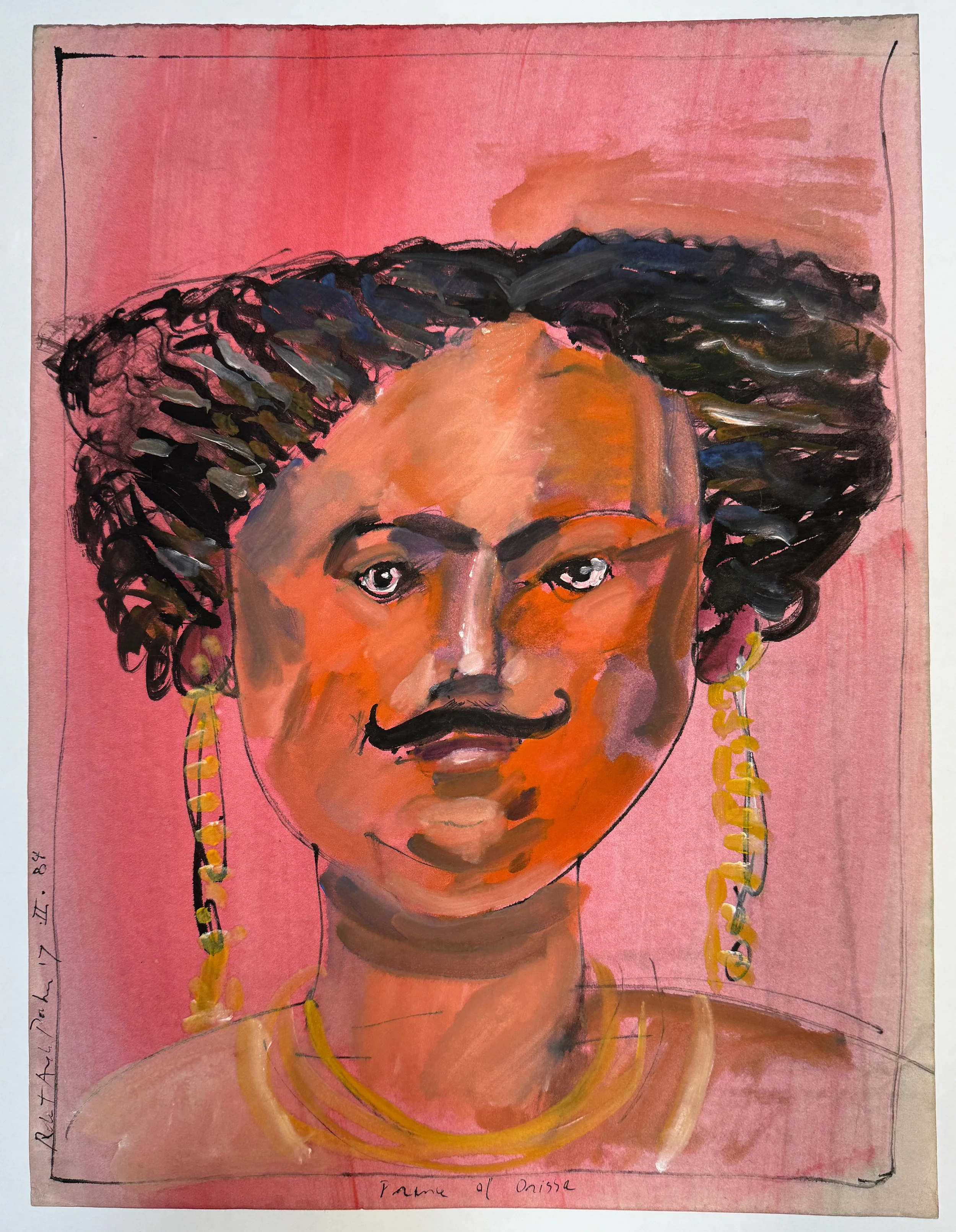 Prince of Orissa II - acrylic on paper - 23 1/2"H x 16"W