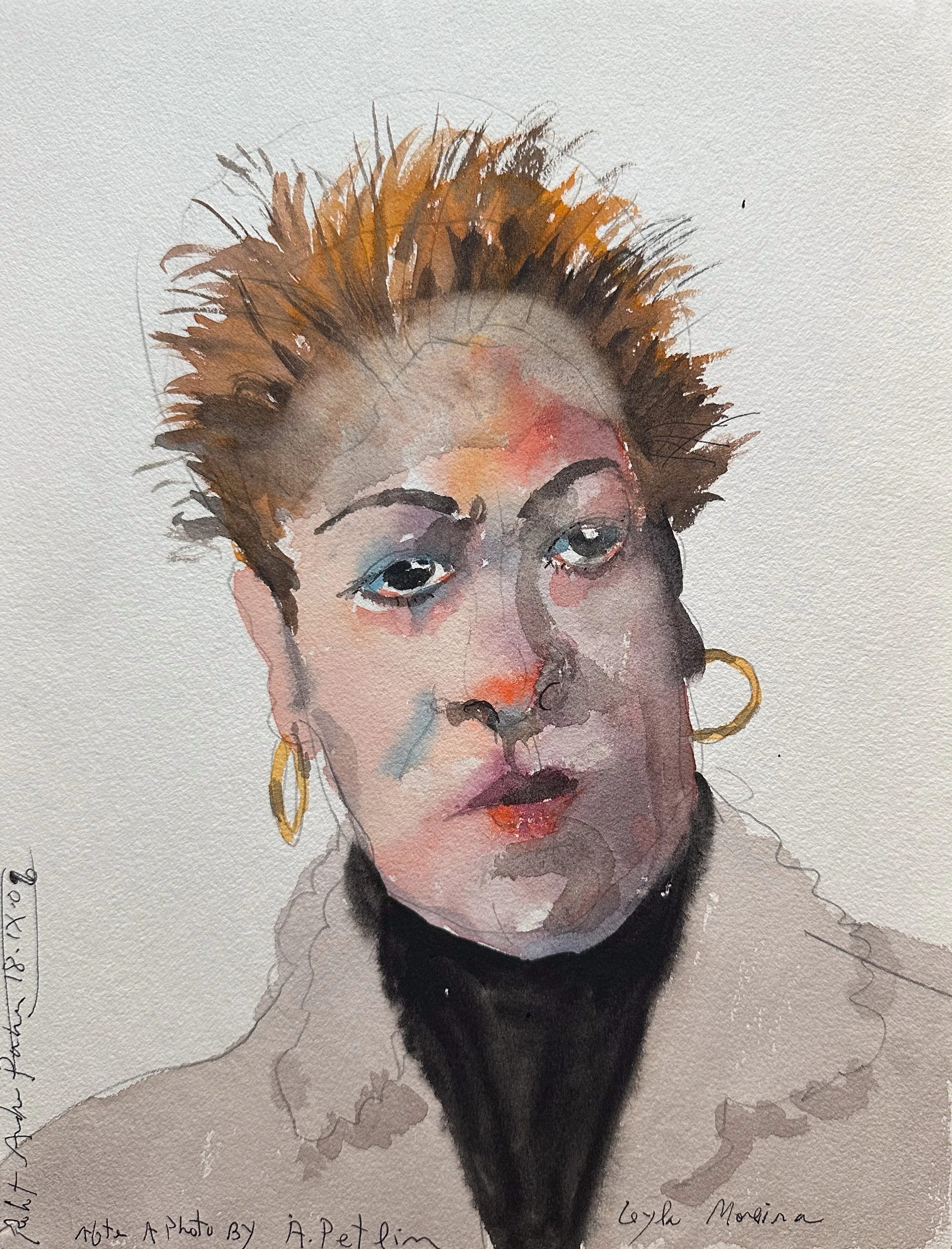 Leyla Moreira - watercolor on paper - 12"H x 9"W 