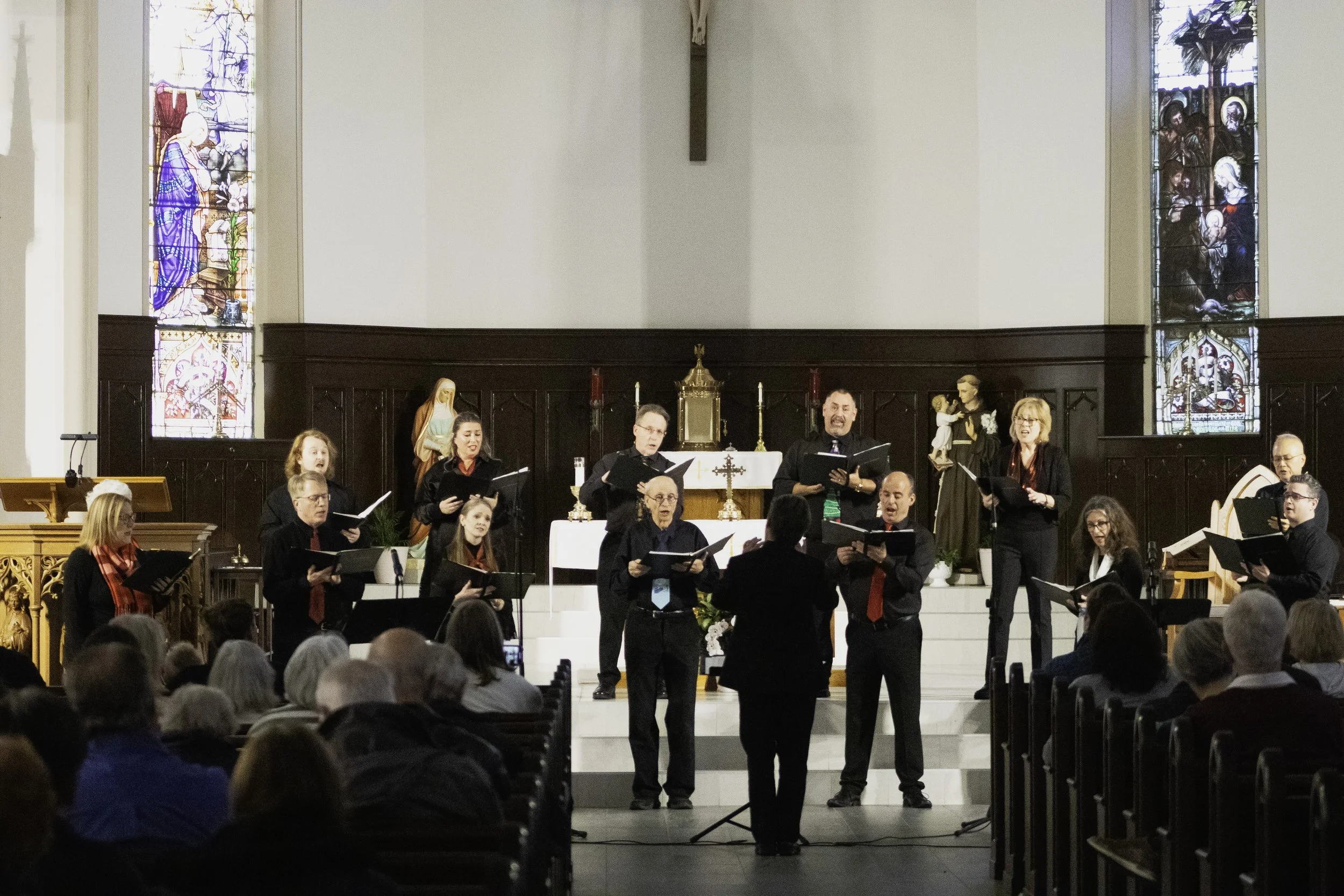 connecting with the audience at St. Augustine's Parish in Dundas
