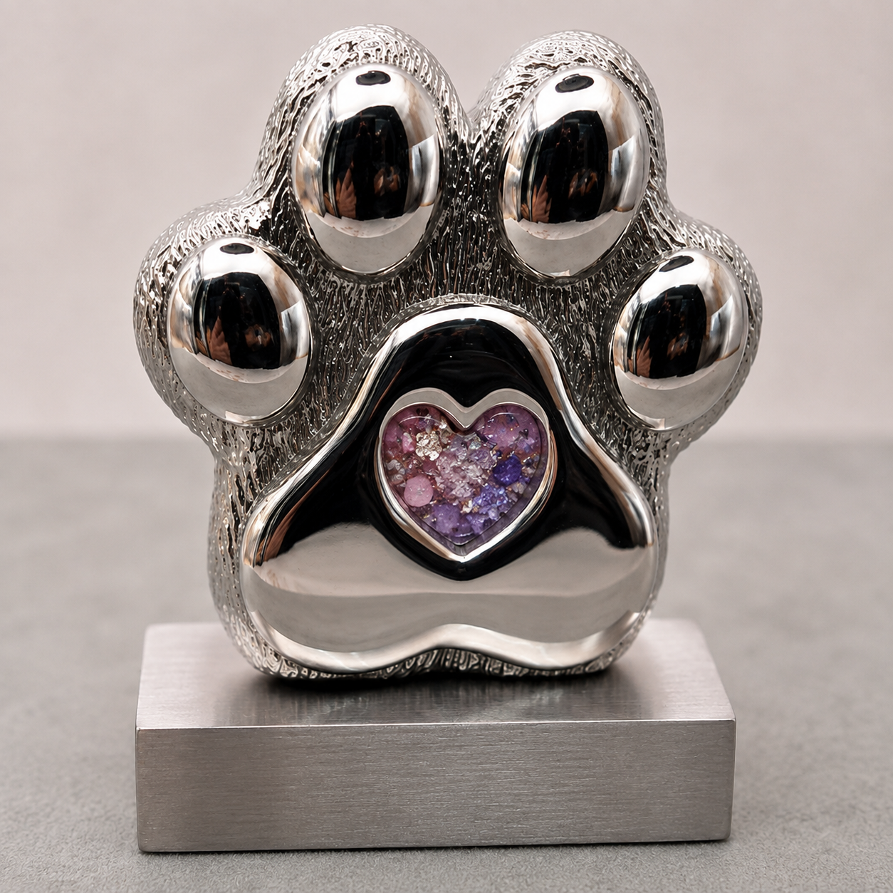 Pet Memorial Paw Print with Cremation Ashes