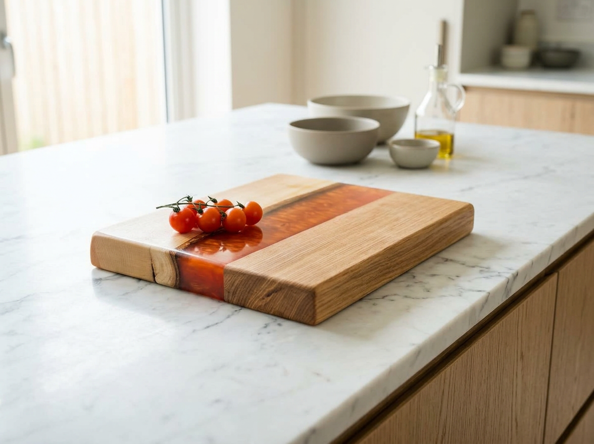 English Ash & Copper Red Resin Chopping Block – Handmade Kitchenware