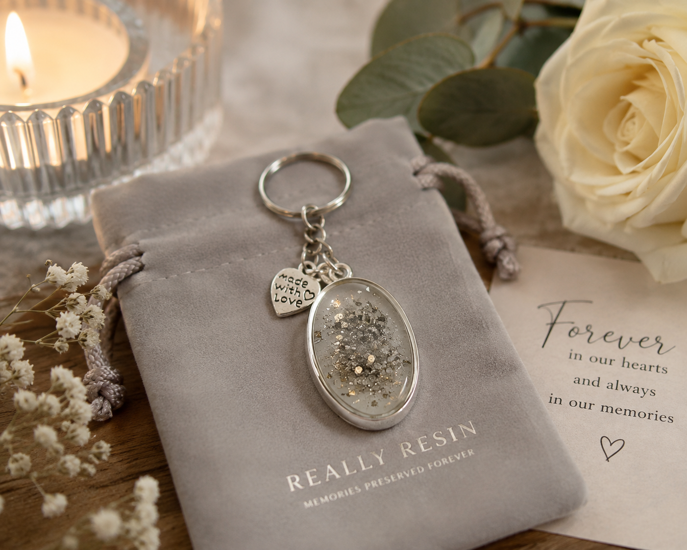 Cremation Ashes Memorial Resin Pendant – Handmade Keepsake