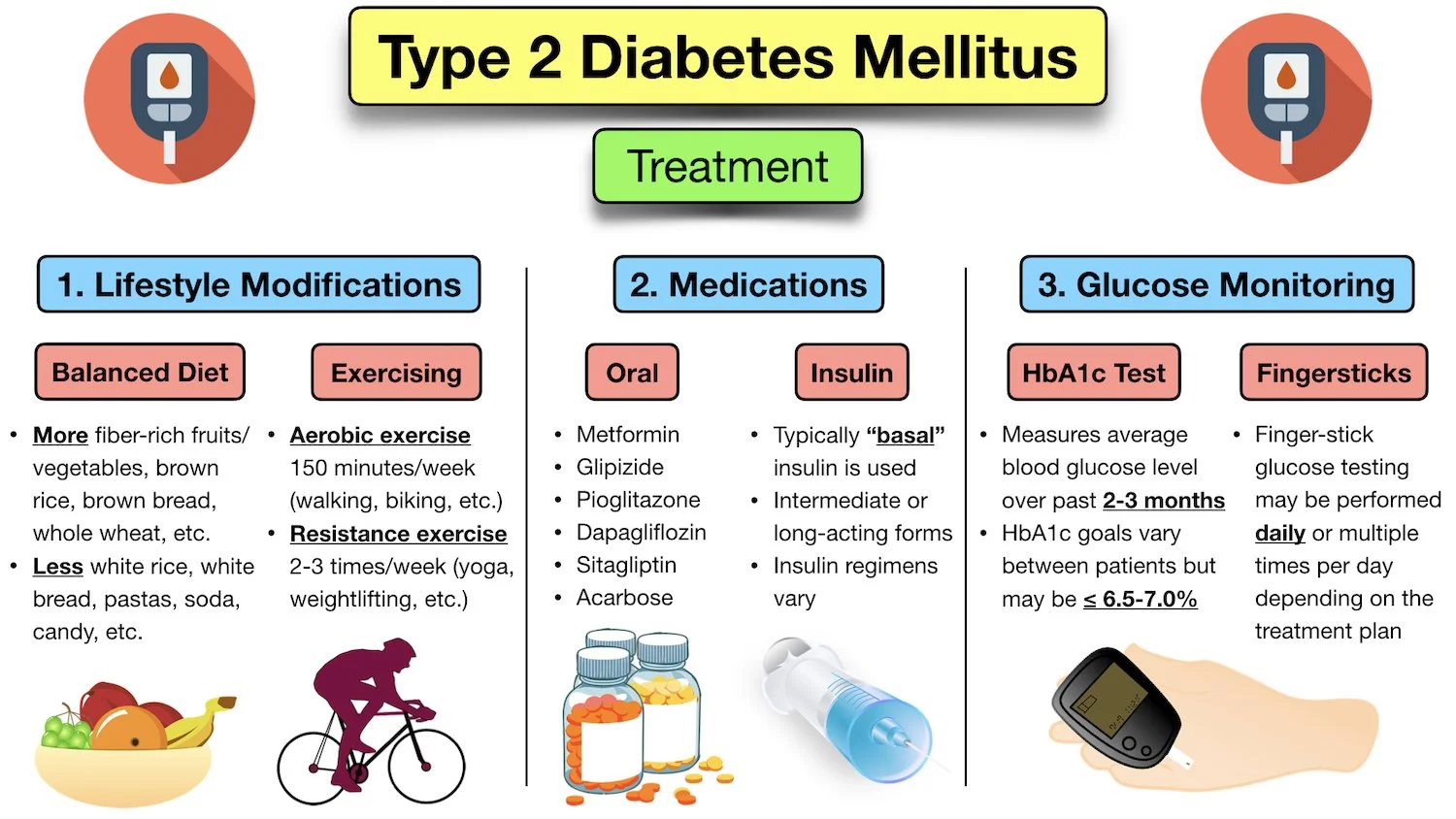 type 2 diabetes mellitus treatment guidelines algorithm options medication diet exercise