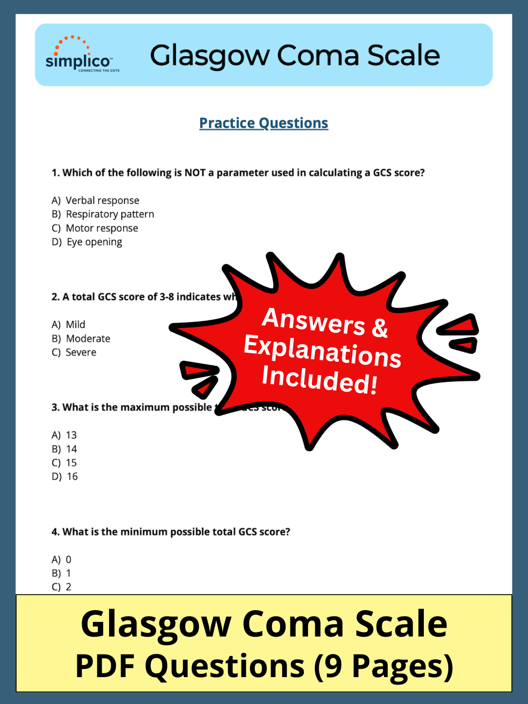 glasgow coma scale pdf nursing practice questions