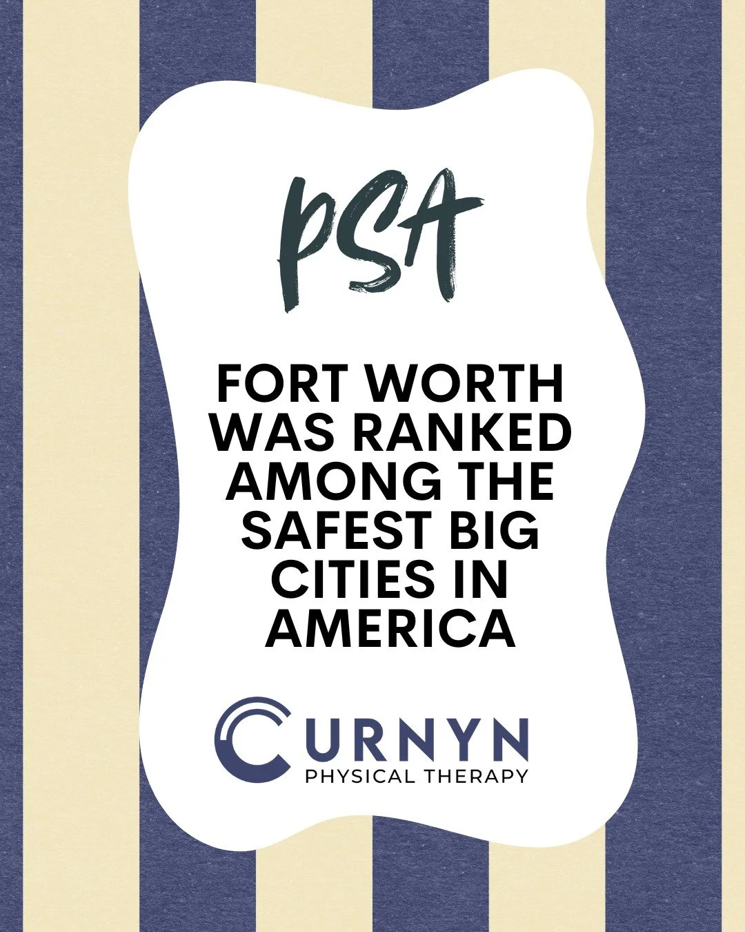 Here's a little feel-good for your Friday! 

According to SmartAsset, Fort Worth (which is the 11th largest city in the country) is the 3rd safest major city in all of the US! 

And we don't know about y'all, but that makes us feel pretty darn good.
