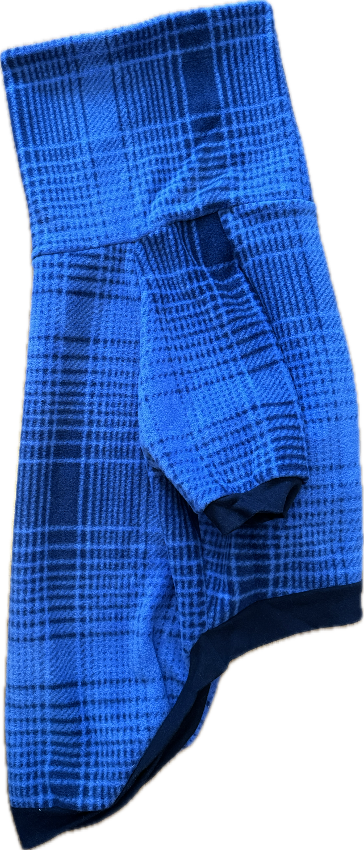 Blue and Navy Plaid Fleece Dog Sweater