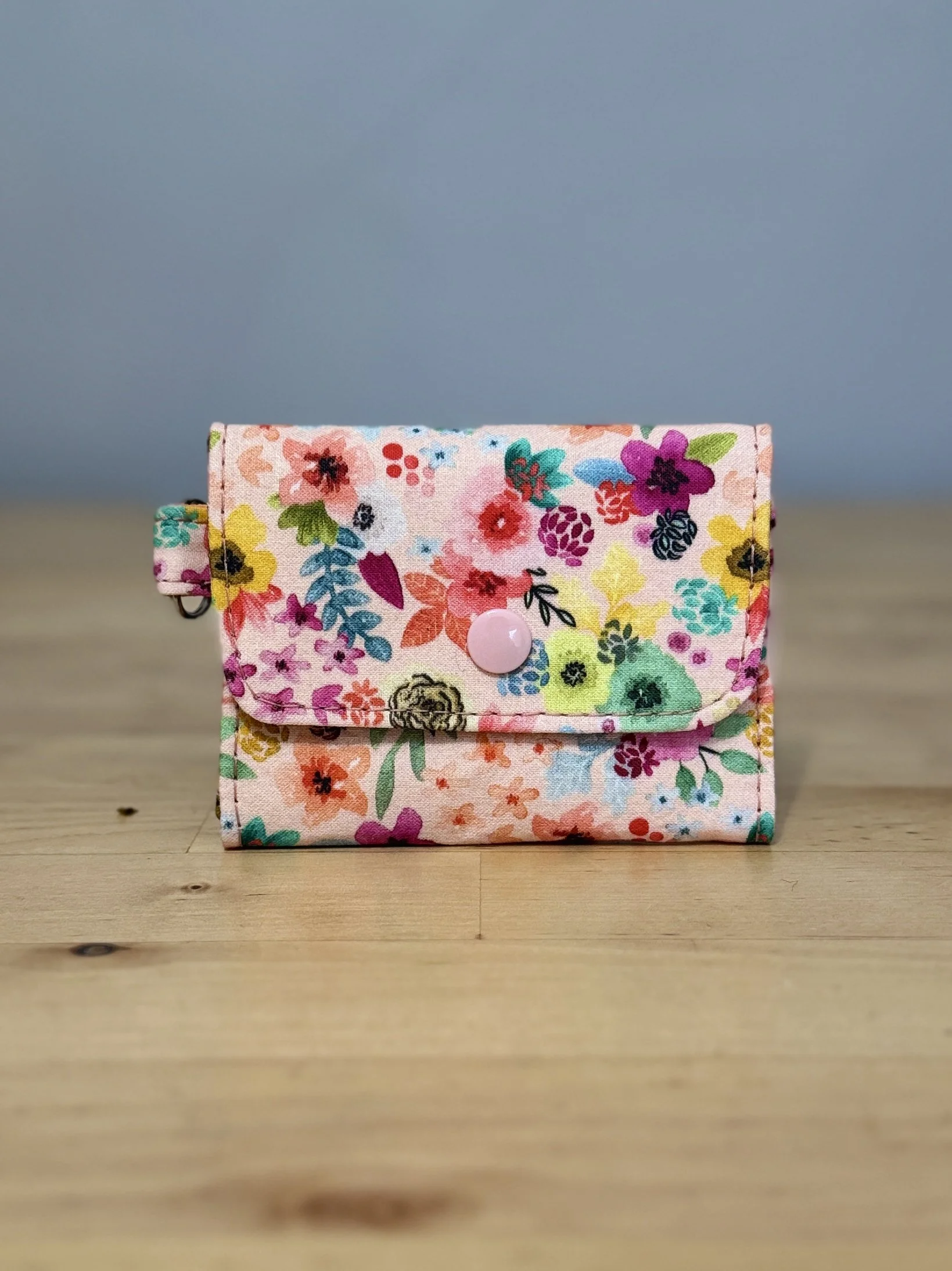Pastel Doodled Flowers Card Holder
