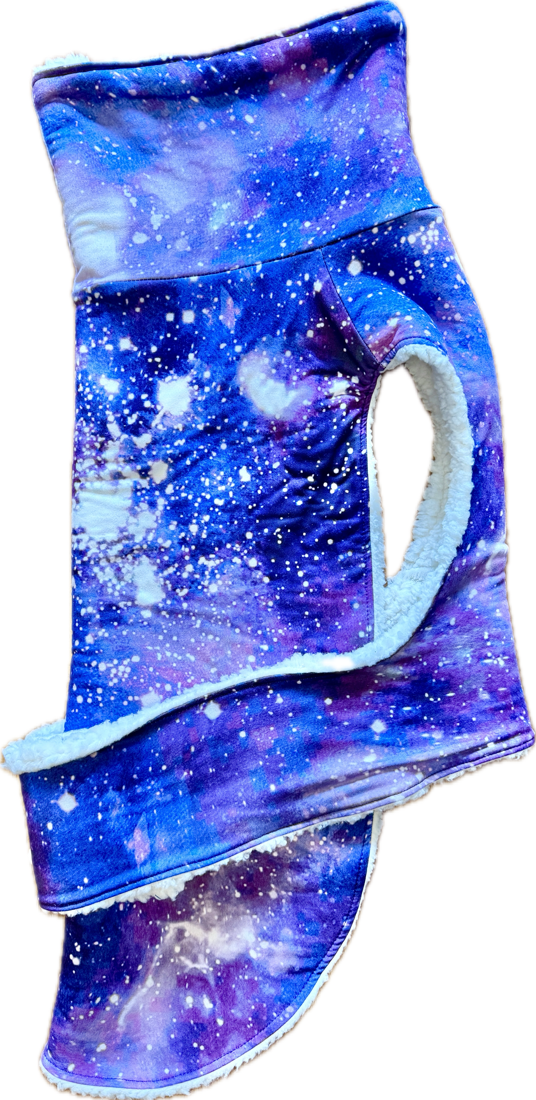 Purple Galaxy Sherpa-Lined Dog Jacket