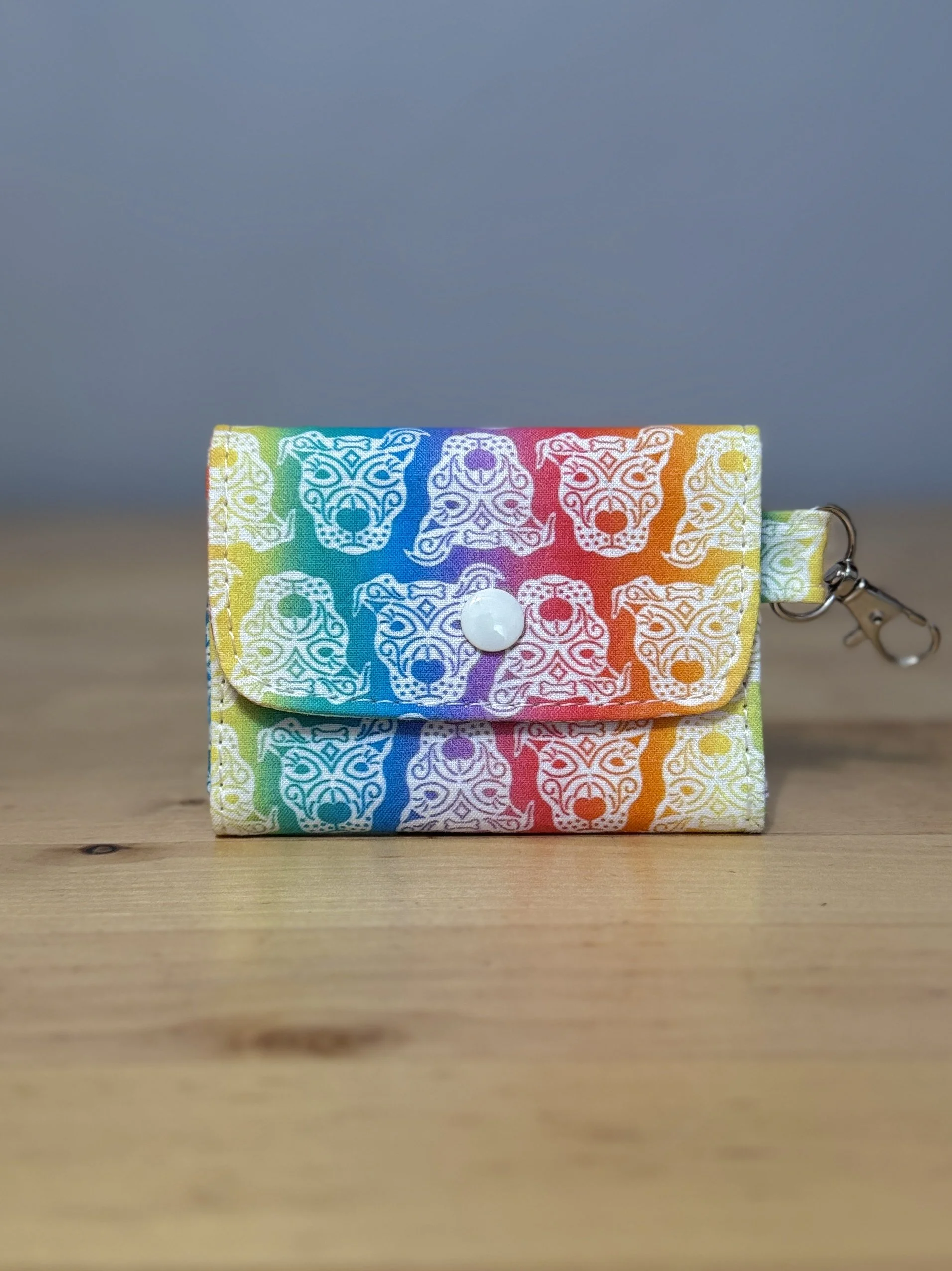 Rainbow Pittie Faces Card Holder