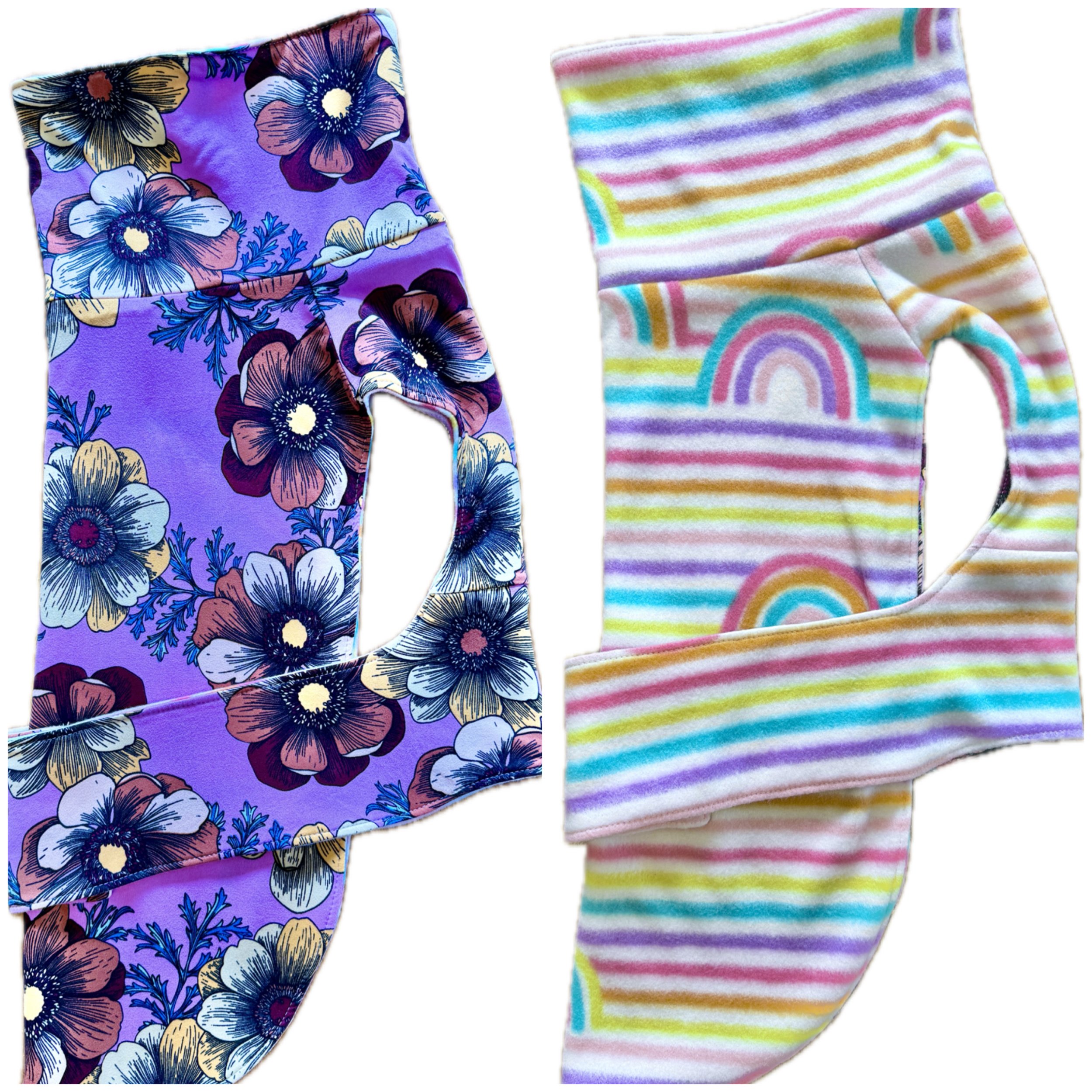 Reversible Floral Rainbow Dog Jacket