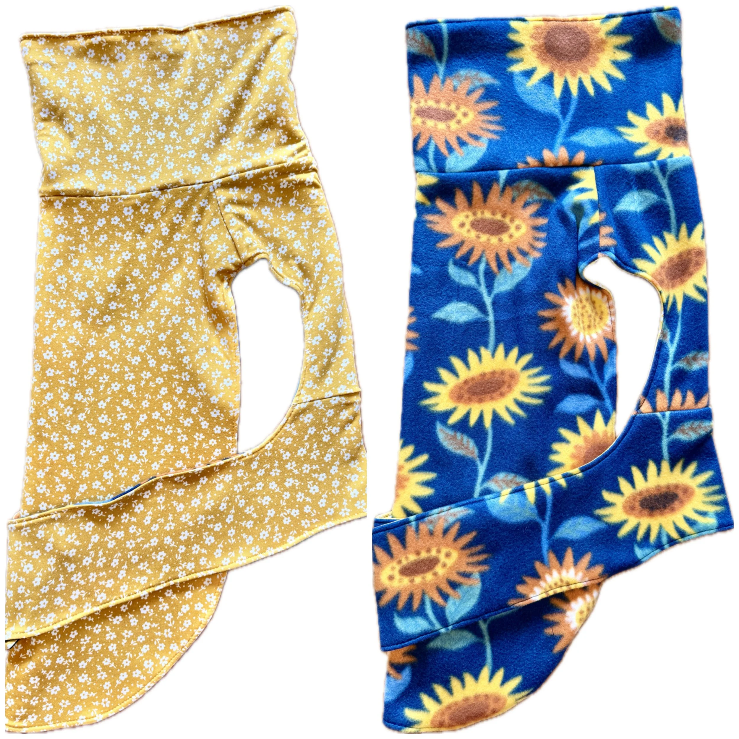 Reversible Sunny Flowers and Sunflowers Dog Jacket