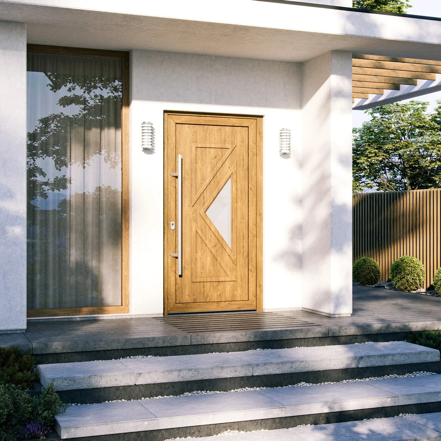 wizualizacja drzwi zewnętrznych PCV basic firmy oknoplast