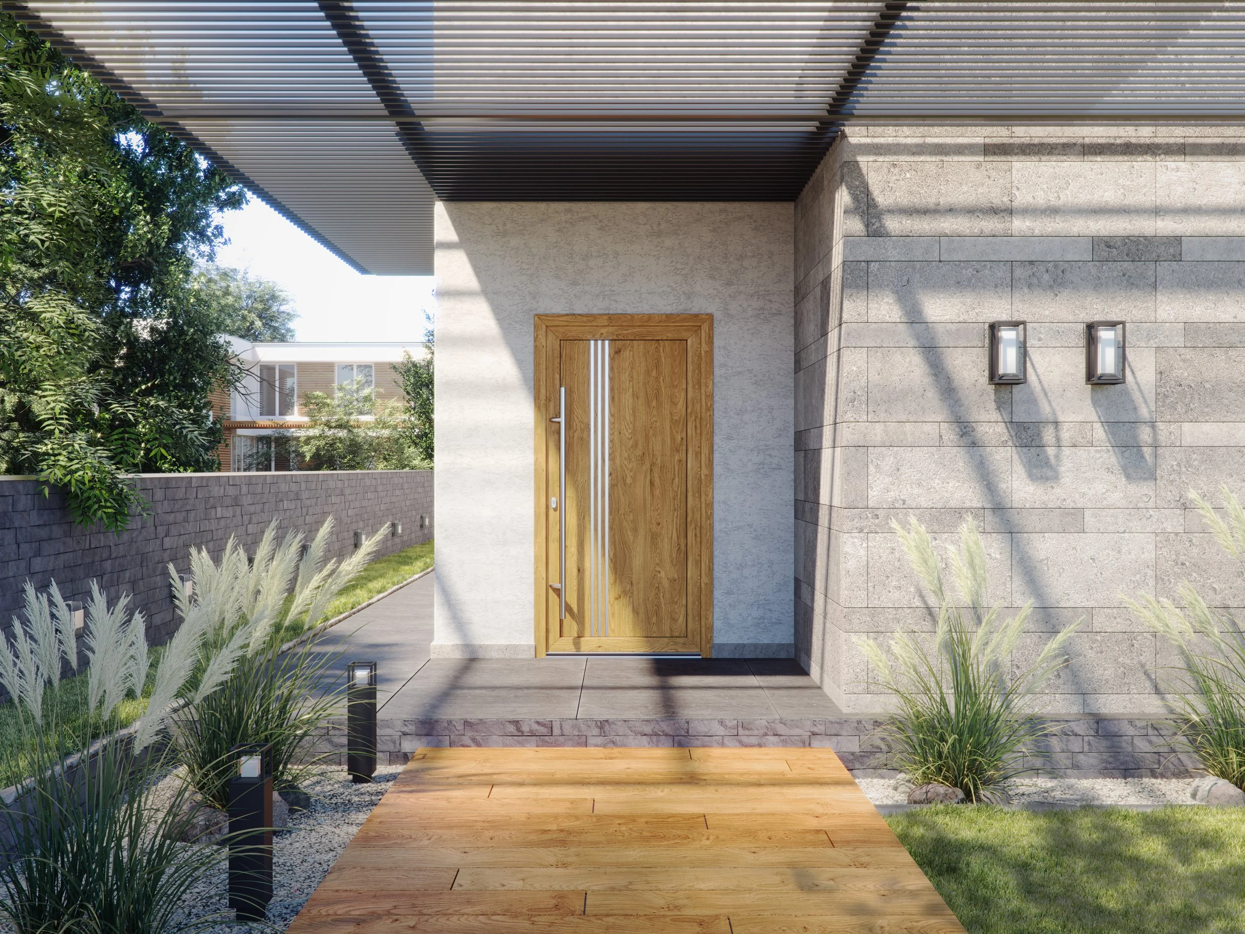 wizualizacja drzwi zewnętrznych PCV premium oknoplast