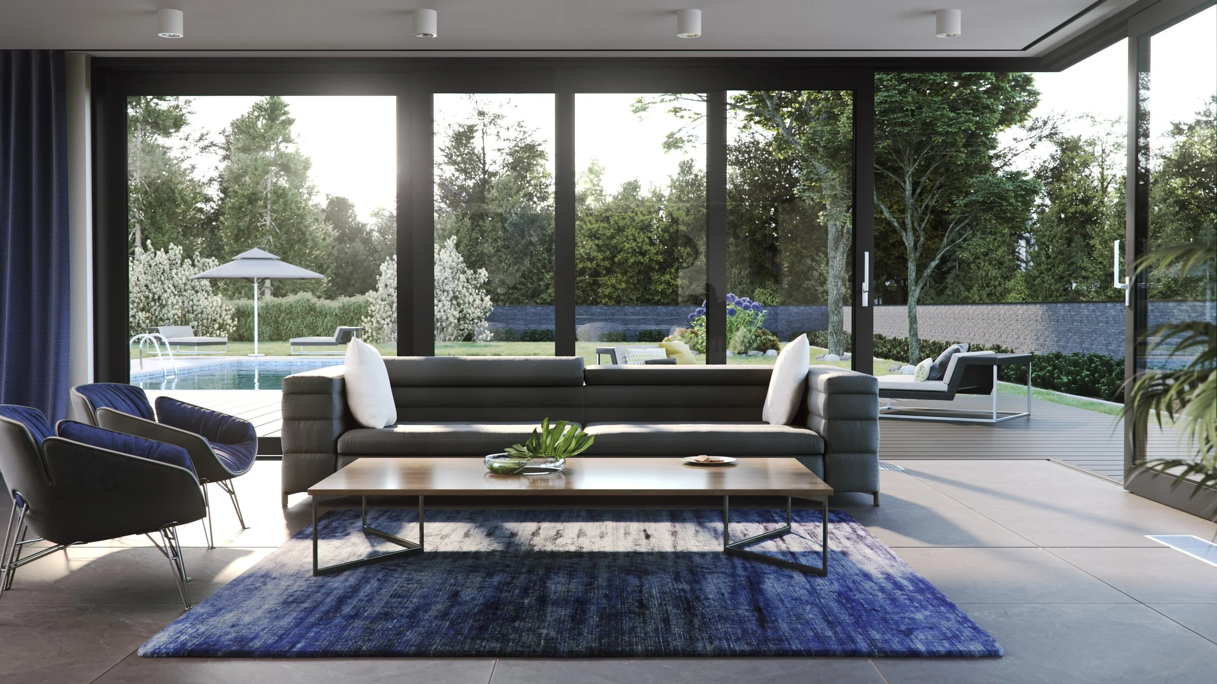 wizualizacja drzwi tarasowych aluhaus slide