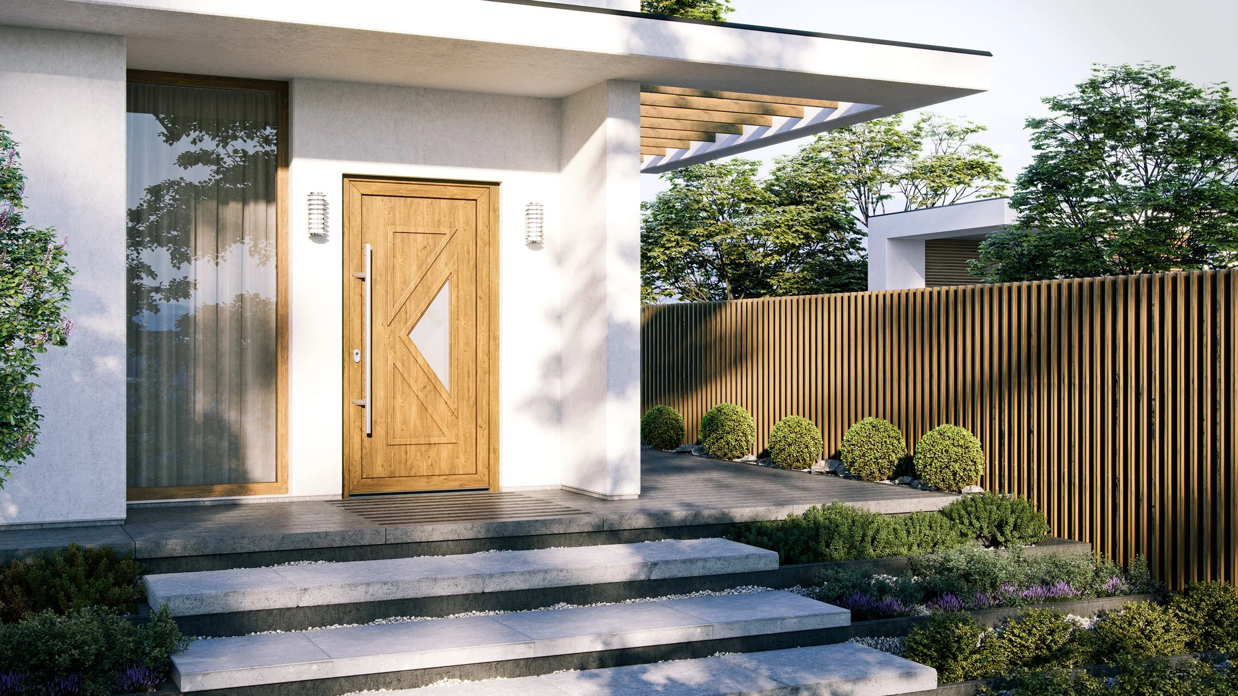 wizualizacja drzwi zewnętrznych PCV basic marki oknoplast do domu