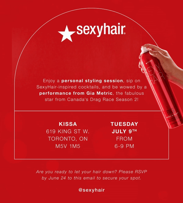 Invite design created at 1milk2sugars for SexyHair