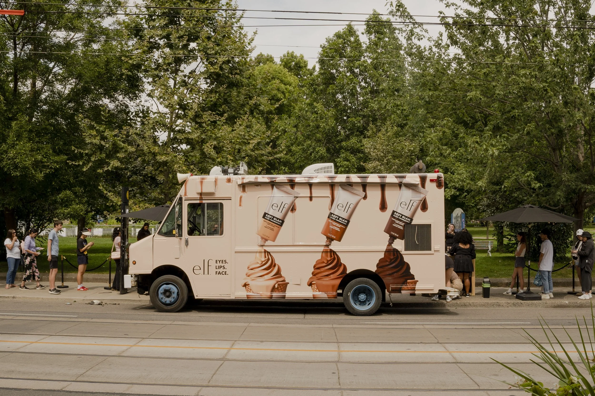 Ice cream truck wrap created at 1milk2sugars for e.l.f. cosmetics activation