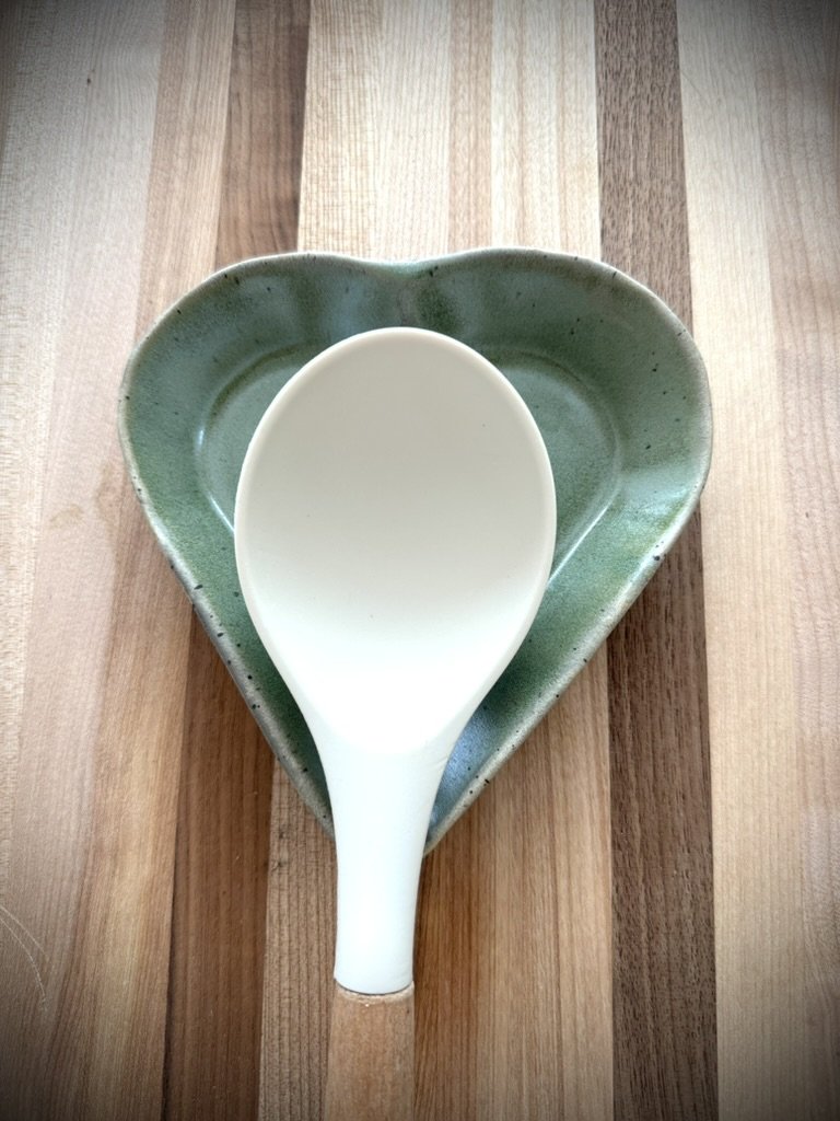 Repose cuillère en forme de coeur - Thé vert