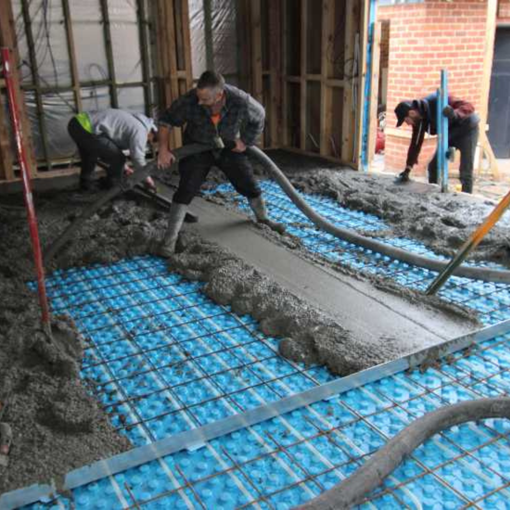 Concrete pouring for concrete formwork