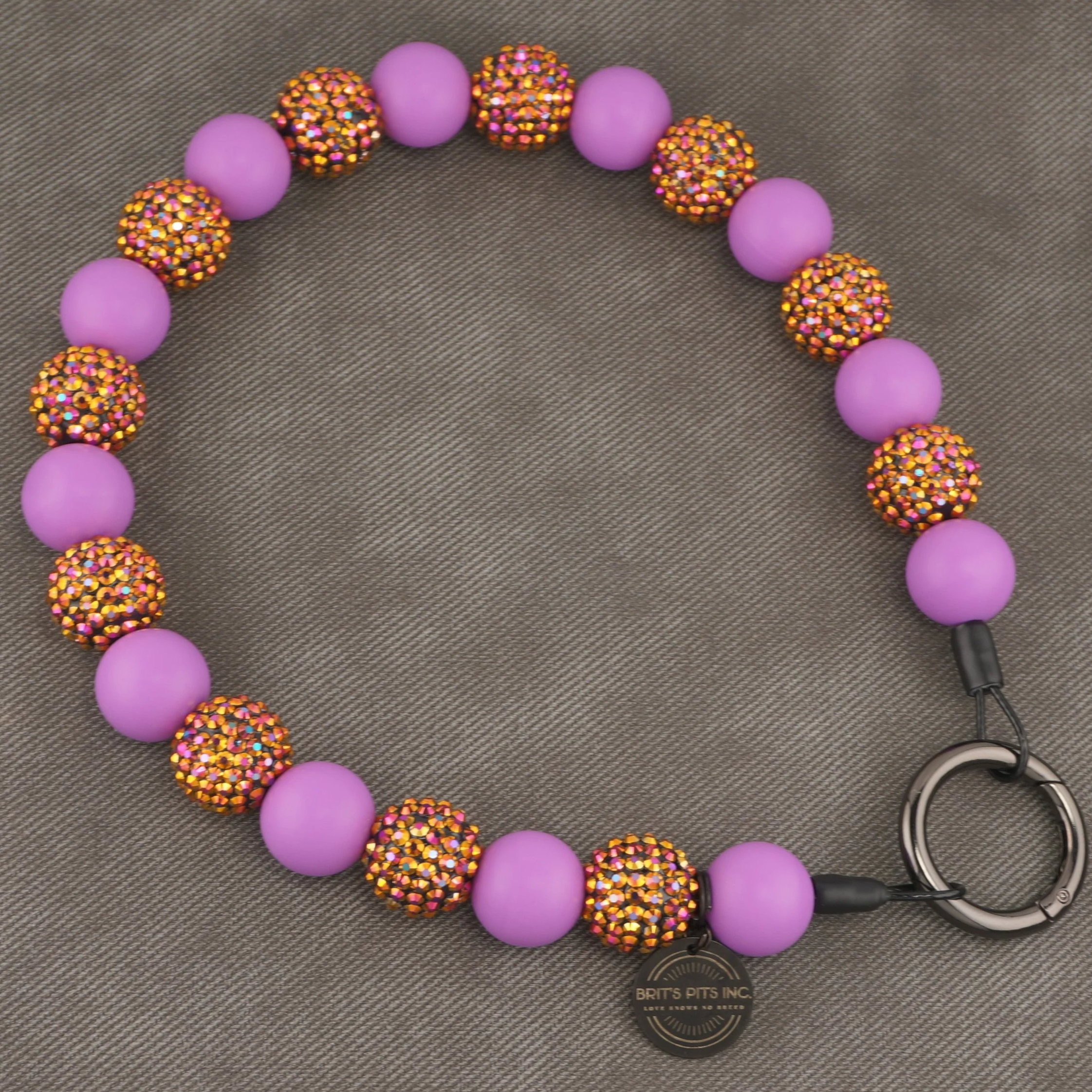 Stylish Custom Beaded Dog Collars and Necklaces in lavender, rhinestone, sparkles