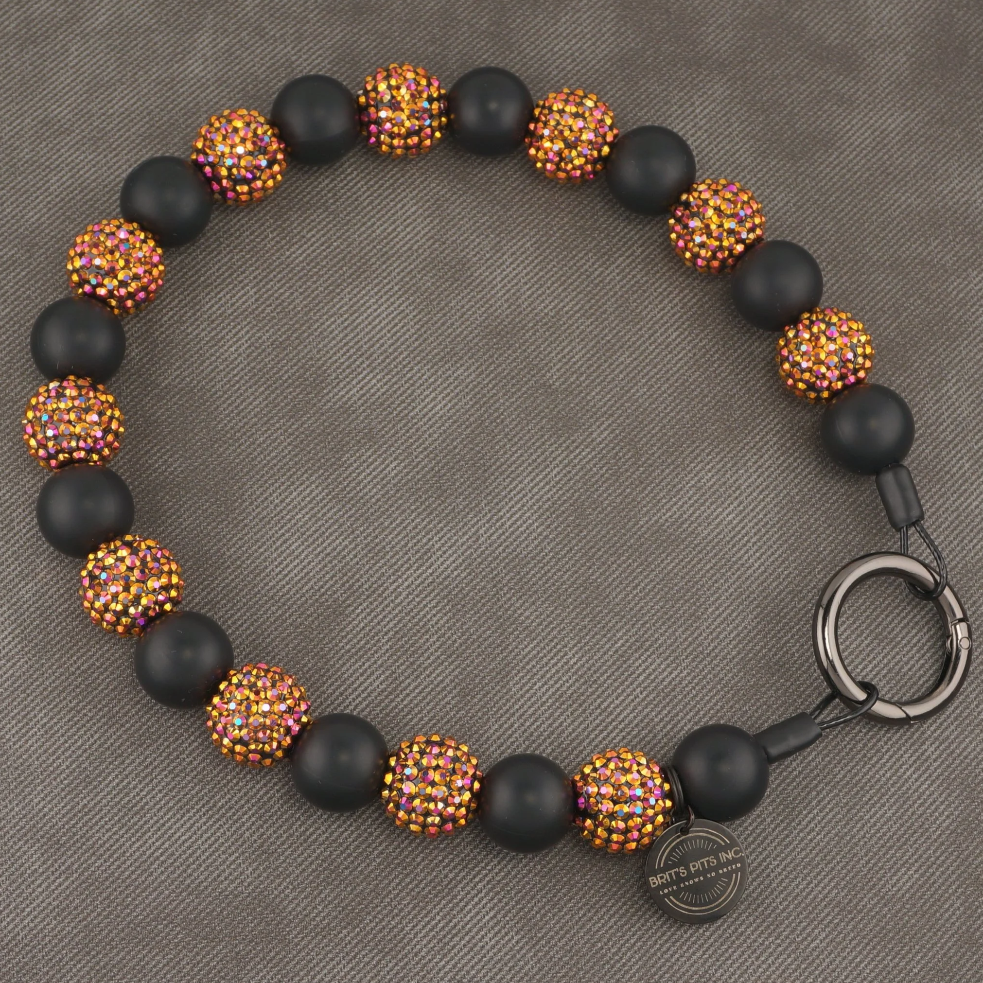 Stylish Custom Beaded Dog Collars and Necklaces in black, rhinestone, sparkles