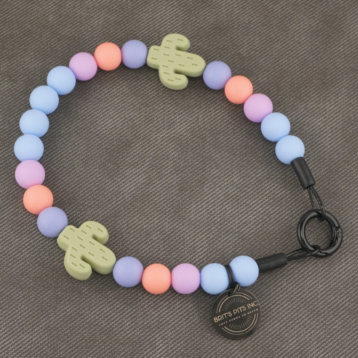 Stylish Custom Beaded Dog Collars and Necklaces in in blue, pink, green purple with cactus near me.  Combine for ultimate savings.