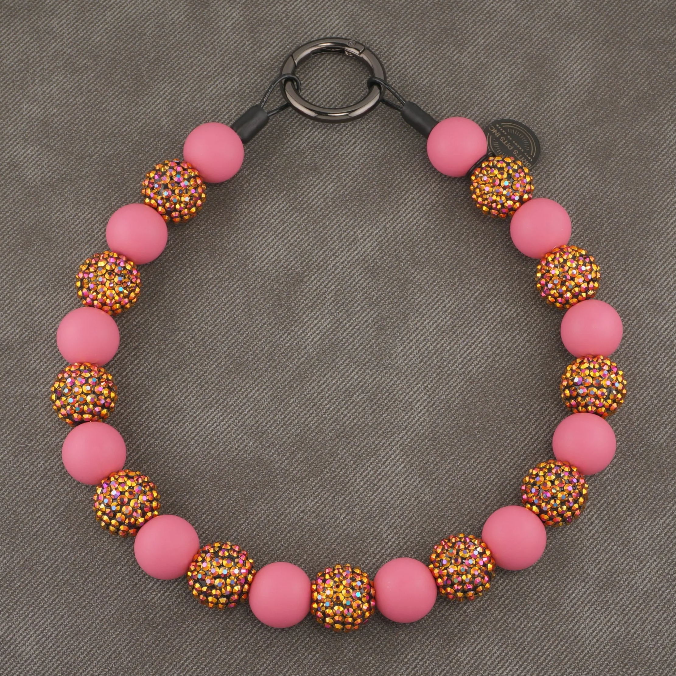 Stylish Custom Beaded Dog Collars and Necklaces in rose, pink, rhinestone, sparkles