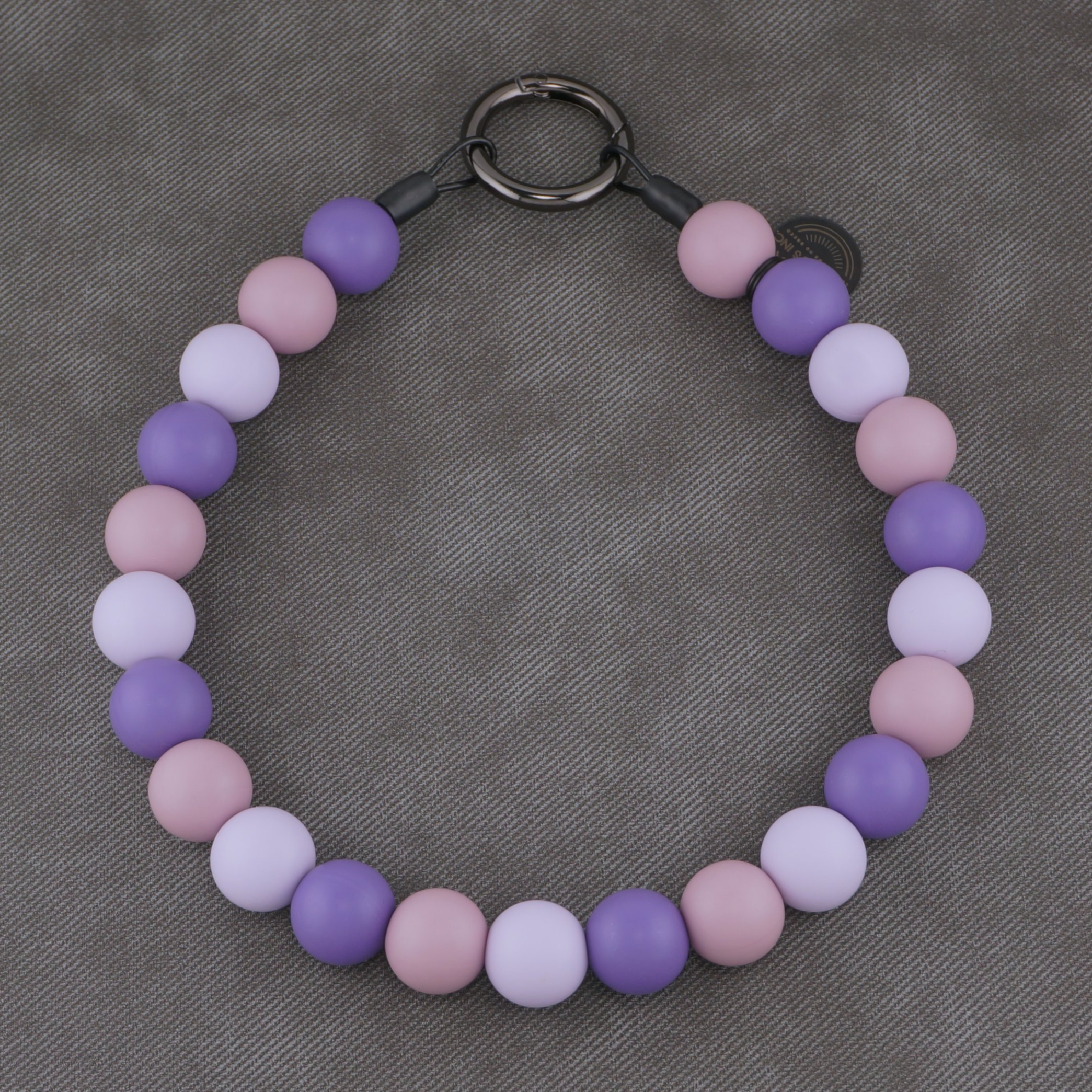 Stylish Custom Beaded Dog Collars and Necklaces in dark purple, light pink, mauve