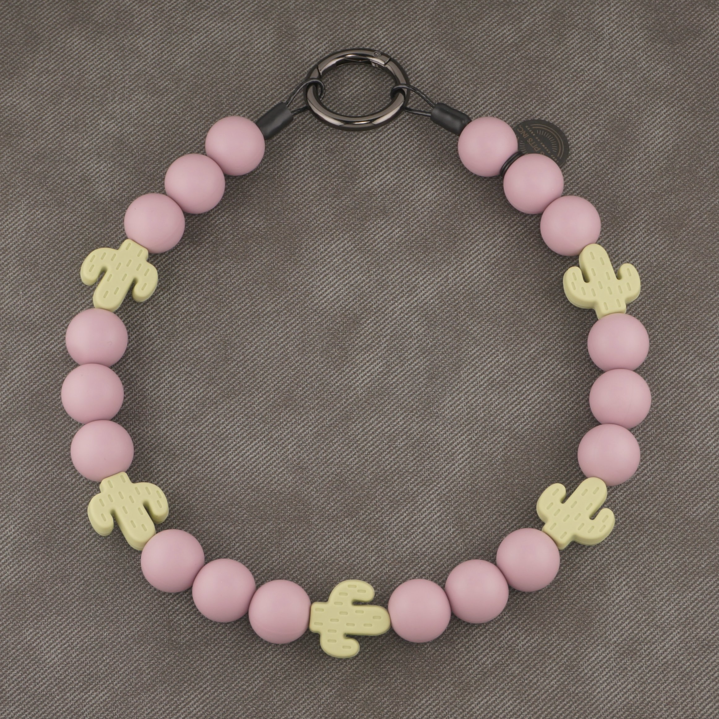 Stylish Custom Beaded Dog Collars and Necklaces in pink, sage cactus