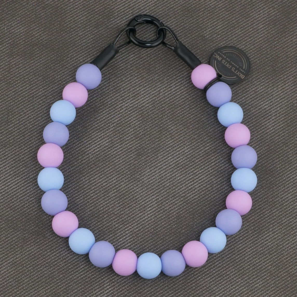 Stylish Custom Dog Collars and Necklaces in bright blue, light pink, light purple