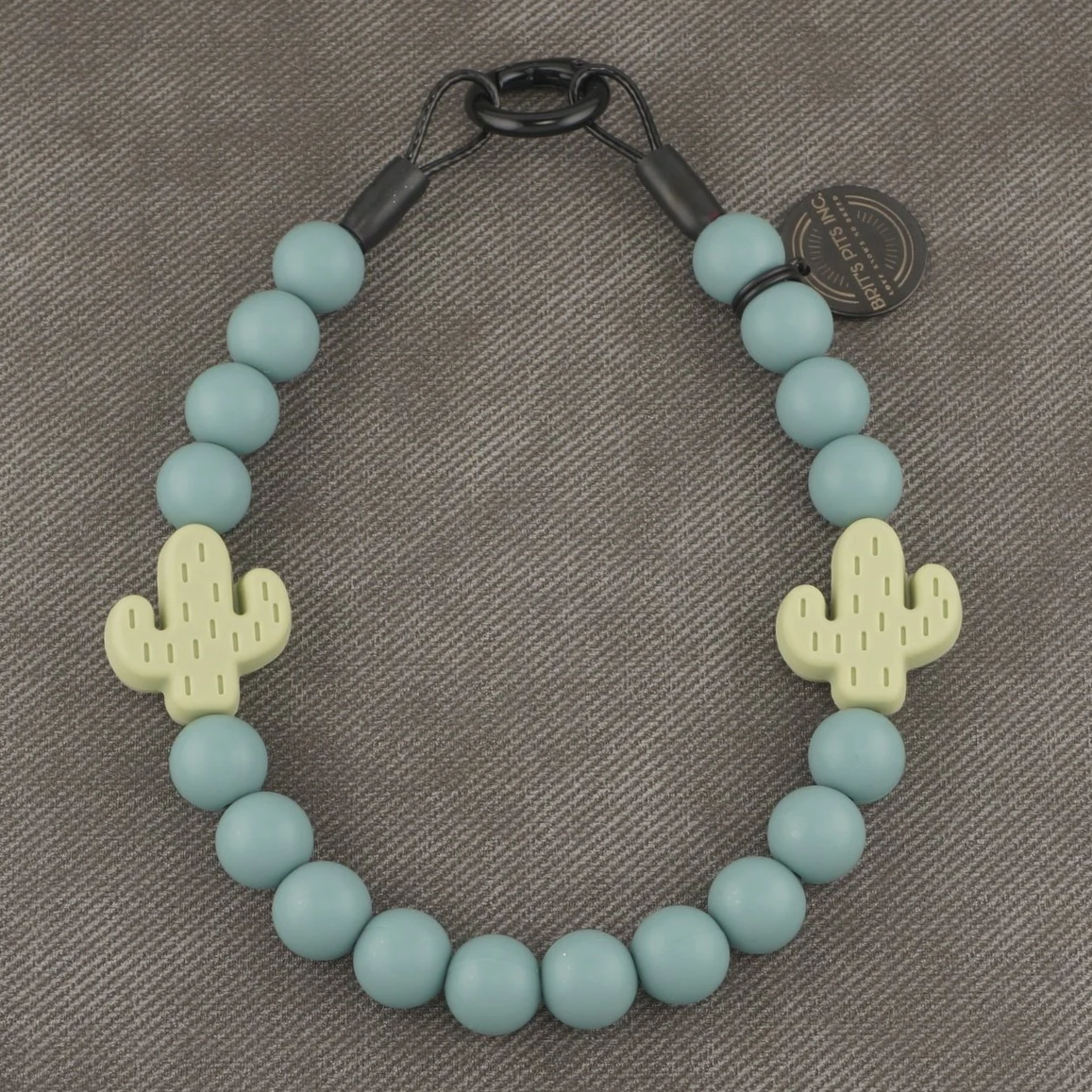 Stylish Custom Beaded Dog Collars and Necklaces in in blue, pink, green purple with cactus near me.  Combine for ultimate savings.