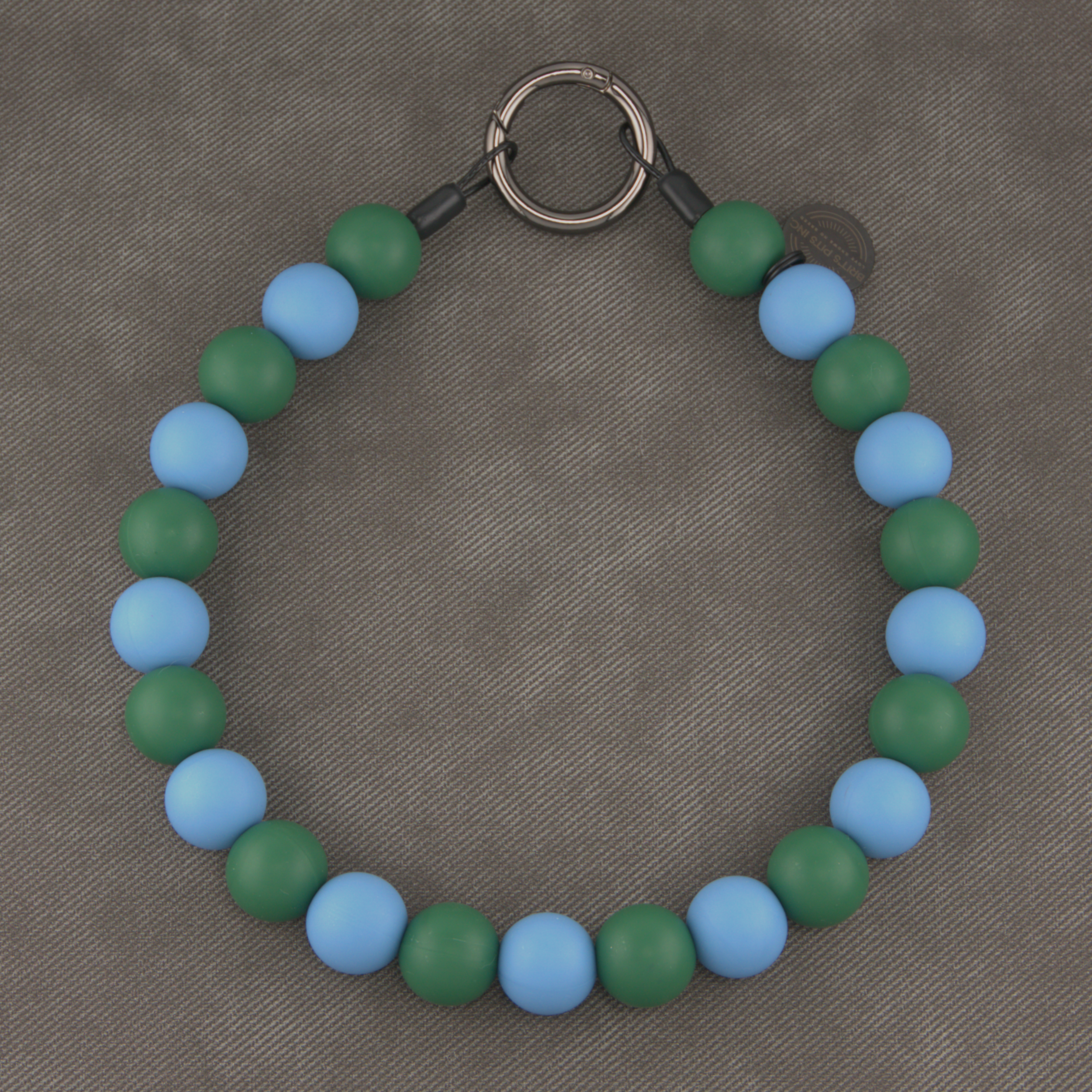 Stylish Custom Beaded Dog Collars and Necklaces in light blue, dark green
