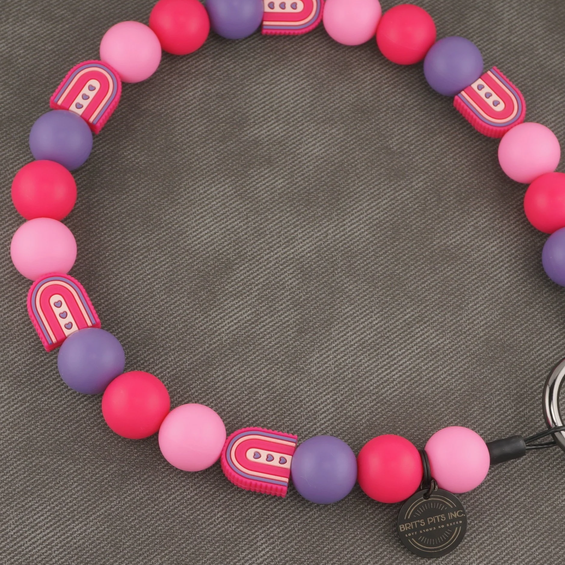 Stylish Rainbow Custom Beaded Dog Collars and Necklaces in pink, purple.  Good girl vibes. Pretty and powerful.