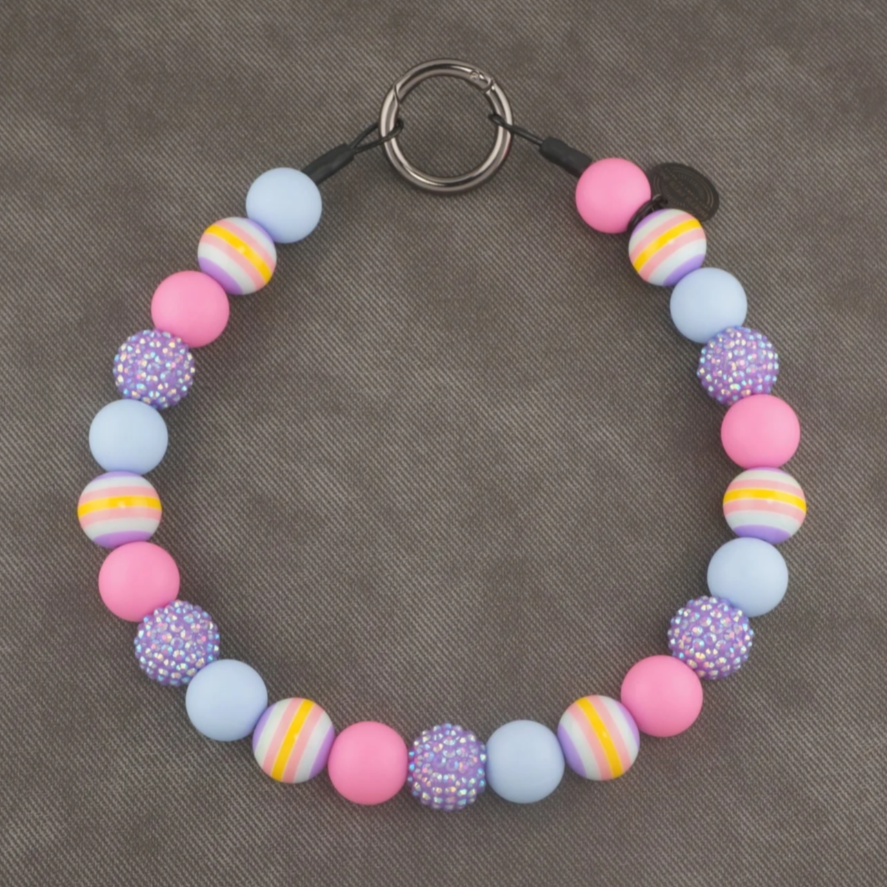 Bubblegum Beach Club - Stylish beaded dog collars and necklaces with rhinestones and pastel stripes.