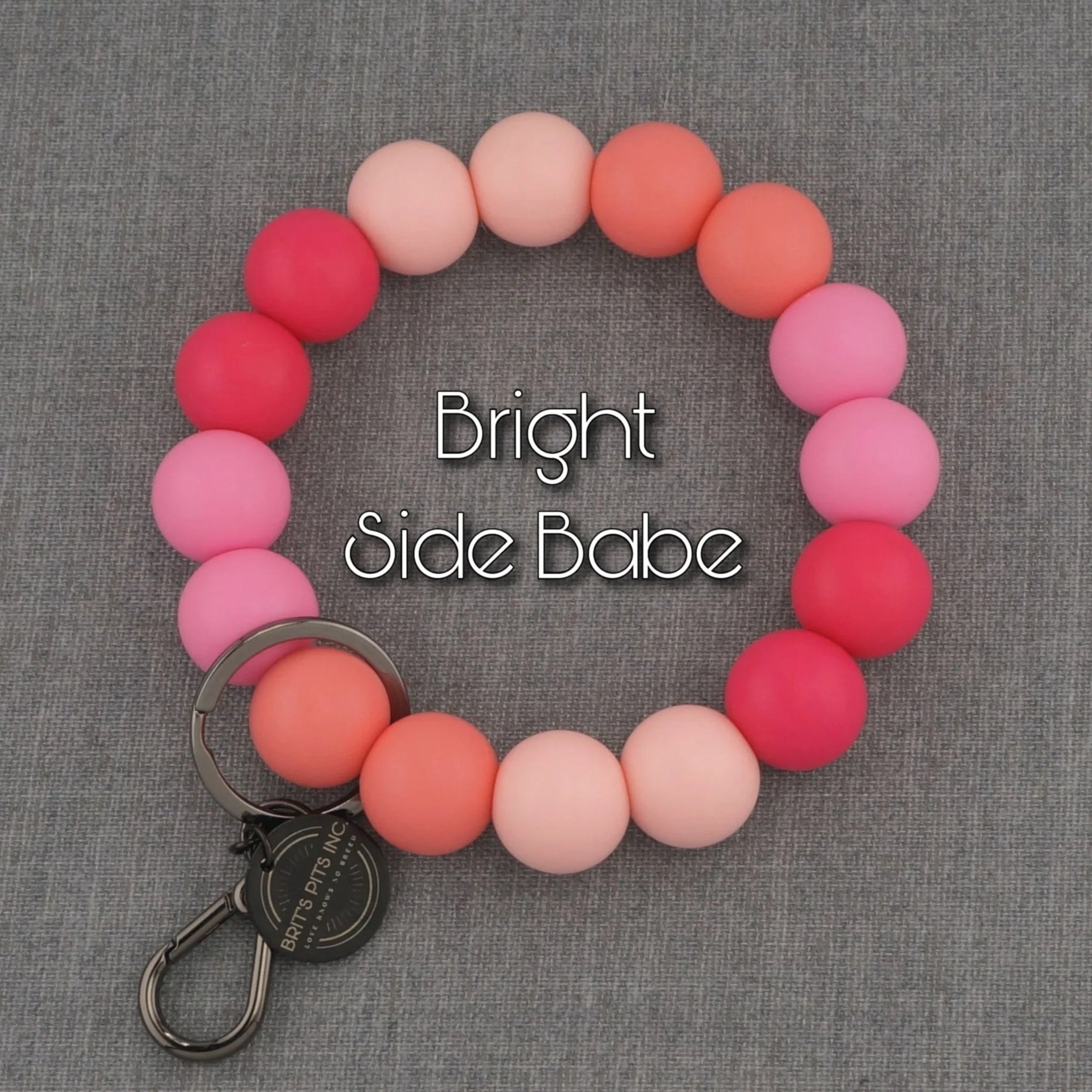 Bright Side Babe. Matching wristlet keychain in shades of pink from muted to bright! Match your dogs decorative collar or necklace.
