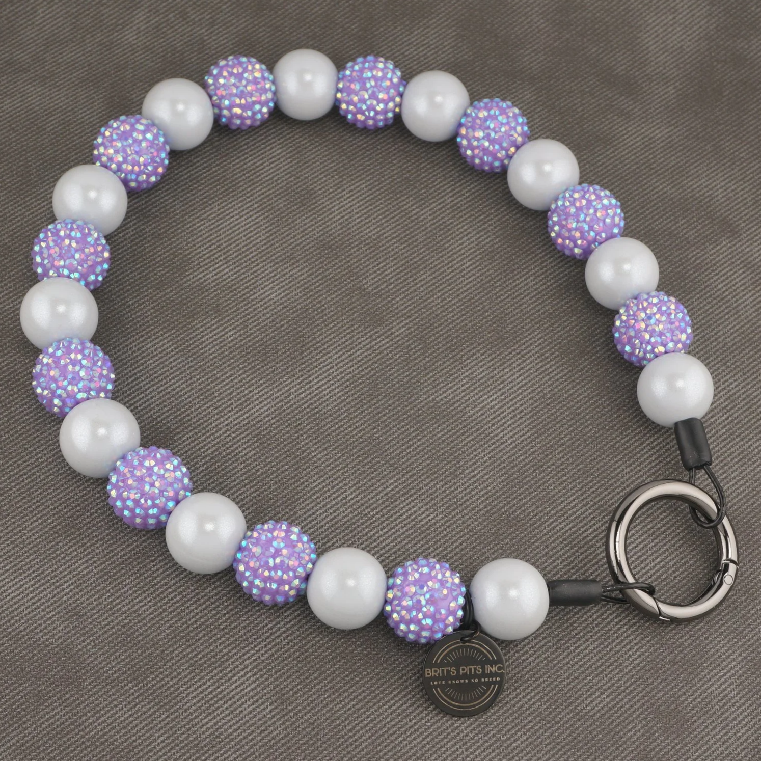 Stylish Custom Beaded Dog Collars and Necklaces in lavender, opal shimmer , rhinestone, sparkles near me