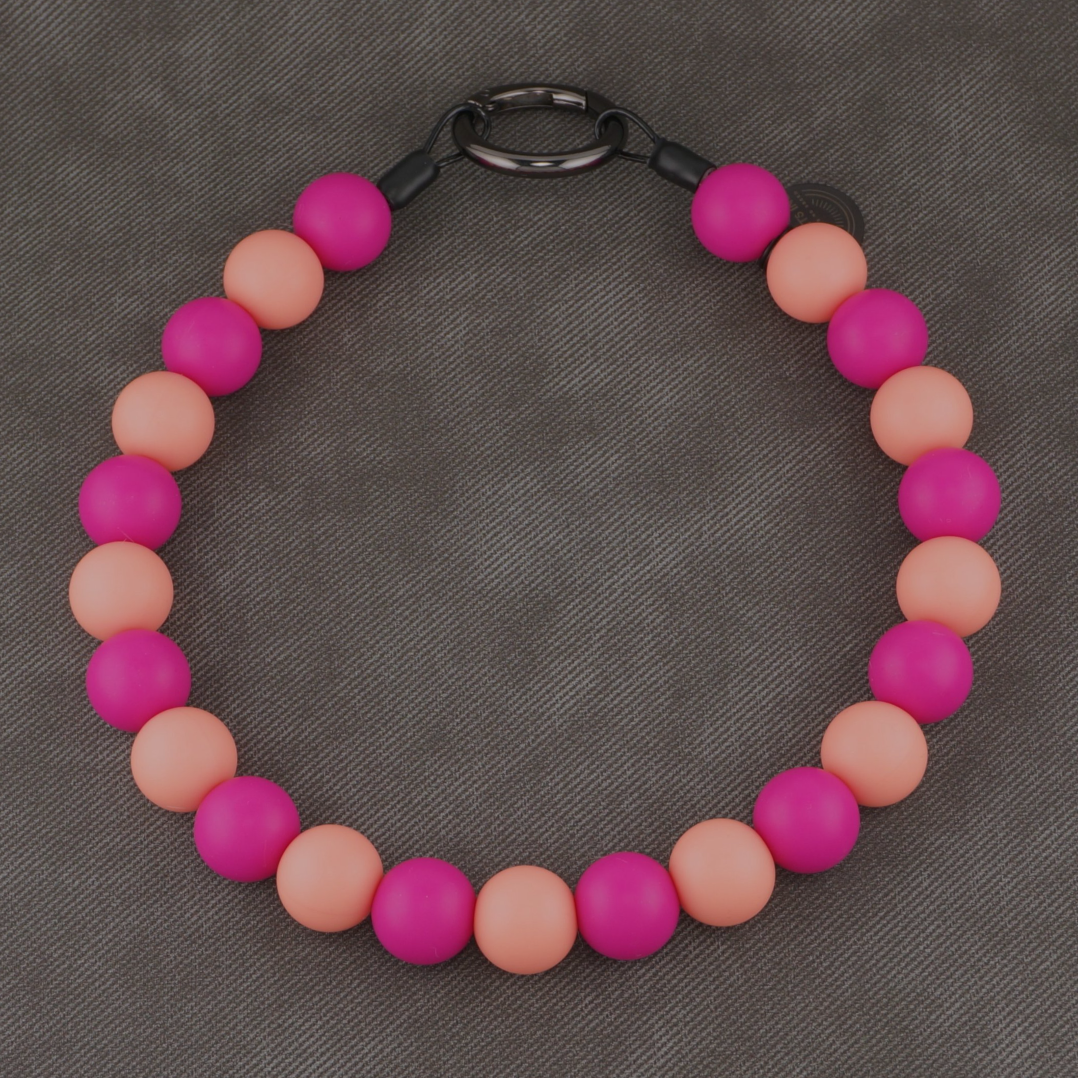 Stylish Custom Beaded Dog Collars and Necklaces in bright pink, light pink