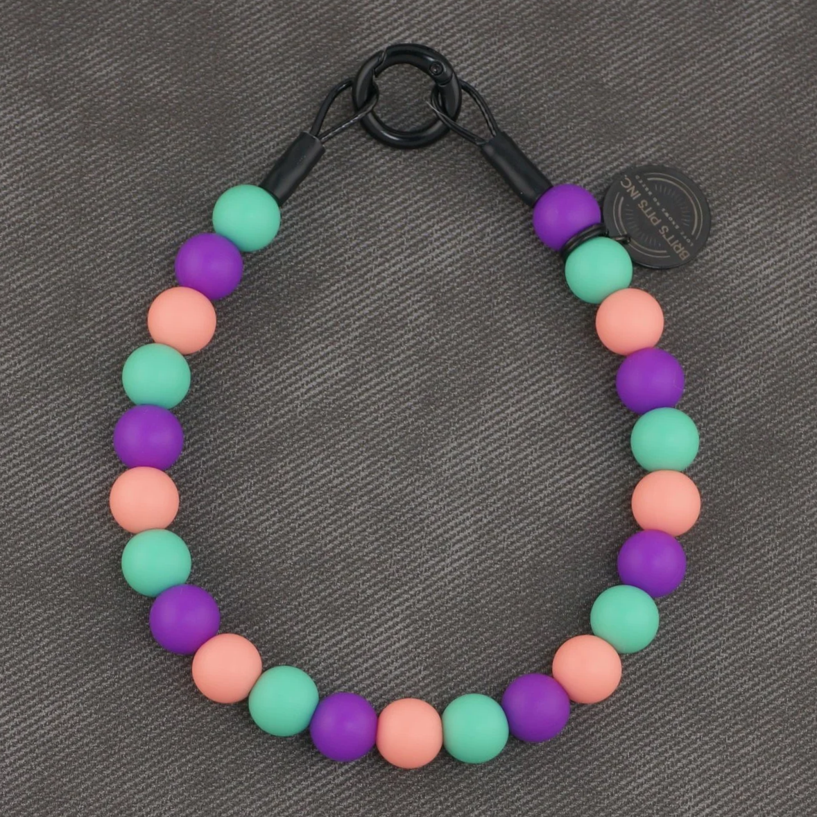Stylish Custom Dog Collars and Necklaces in bright purple, teal, peach, pink
