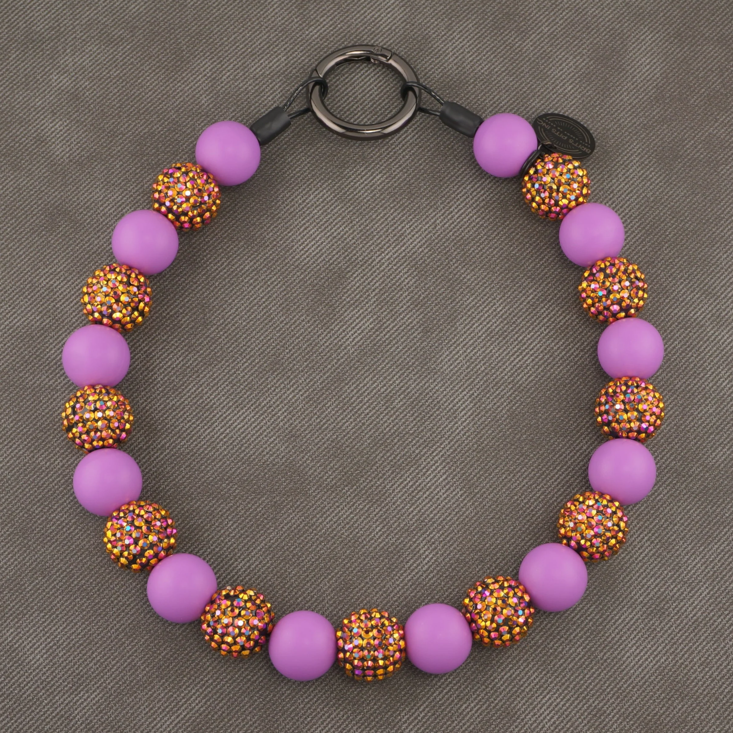 Stylish Custom Beaded Dog Collars and Necklaces in lavender, rhinestone, sparkles