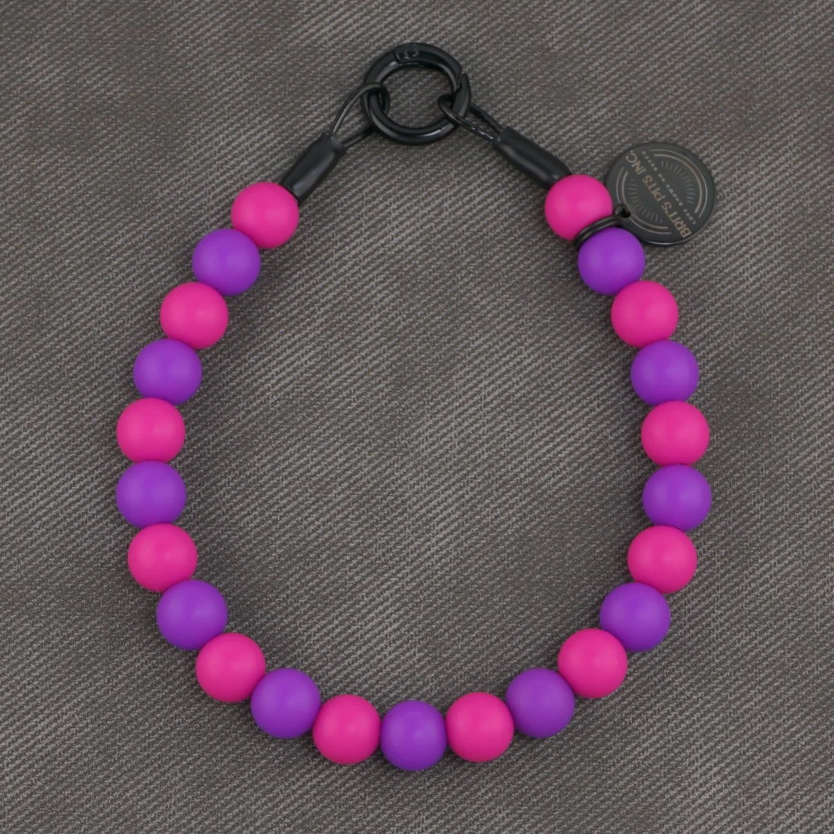 Stylish Custom Dog Collars and Necklaces in bright pink, purple