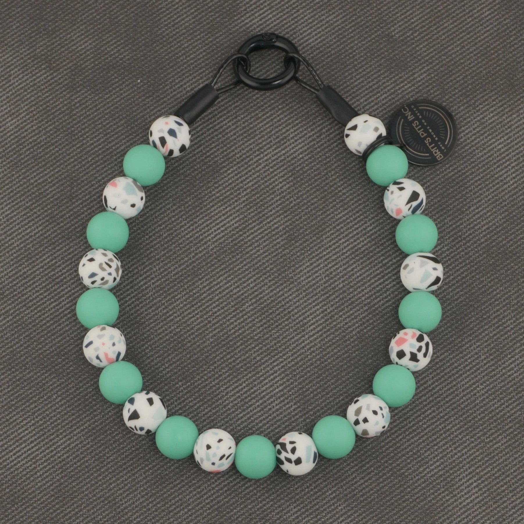 Mutt Your Stuff - Teal - 12mm Silicone Beaded Dog Collar or Necklace