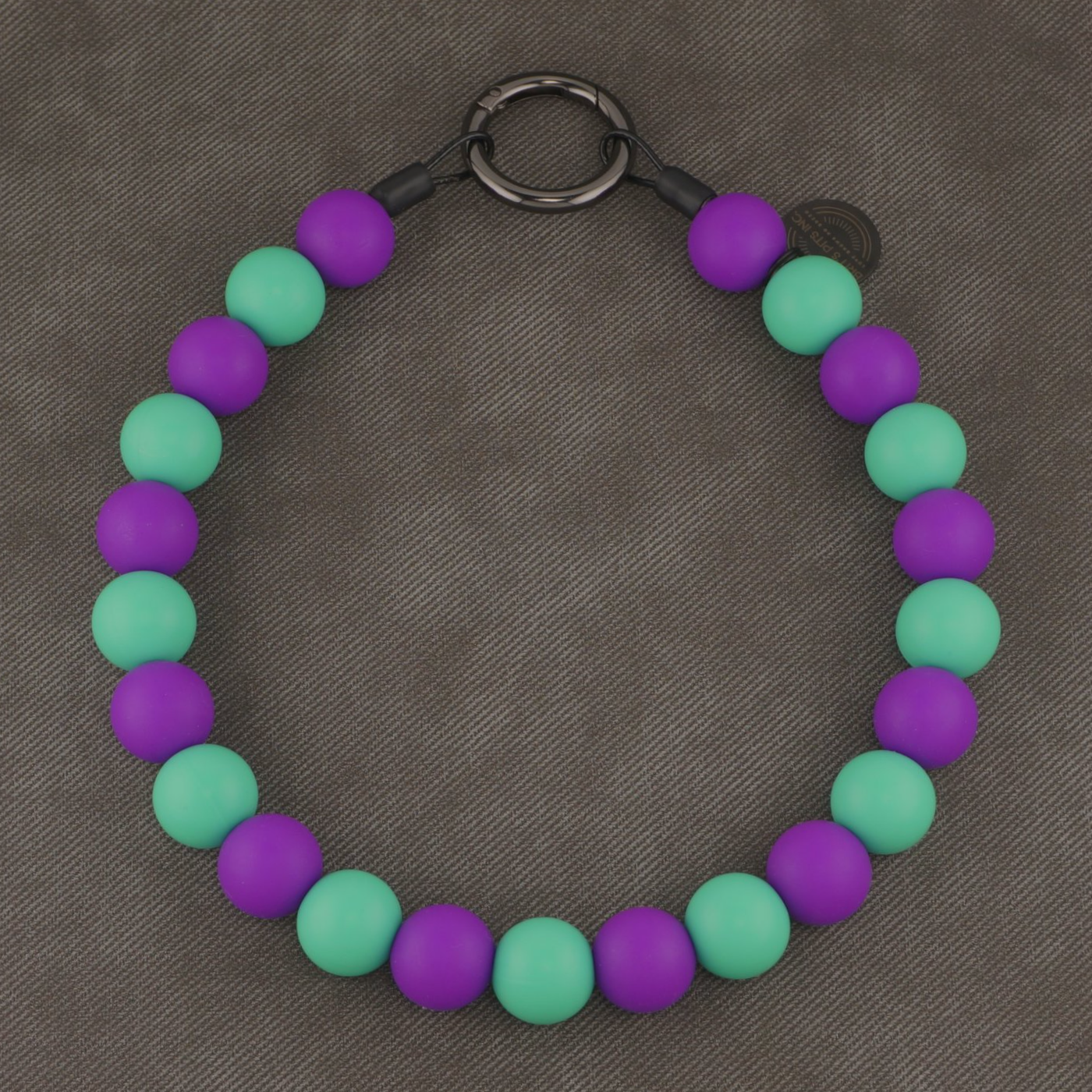 Stylish Custom Beaded Dog Collars and Necklaces in bright purple, teal