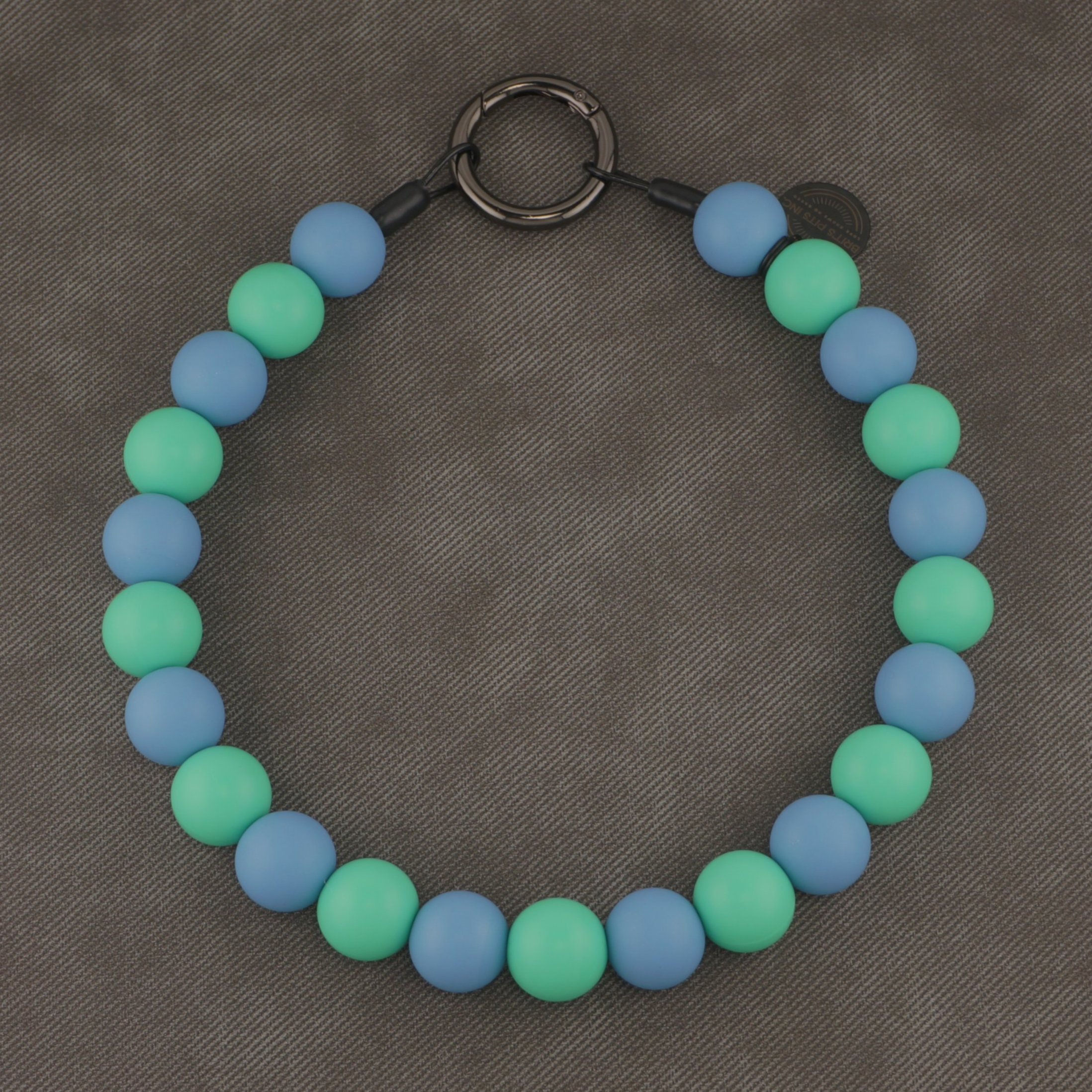 Stylish Custom Beaded Dog Collars and Necklaces in blue, teal